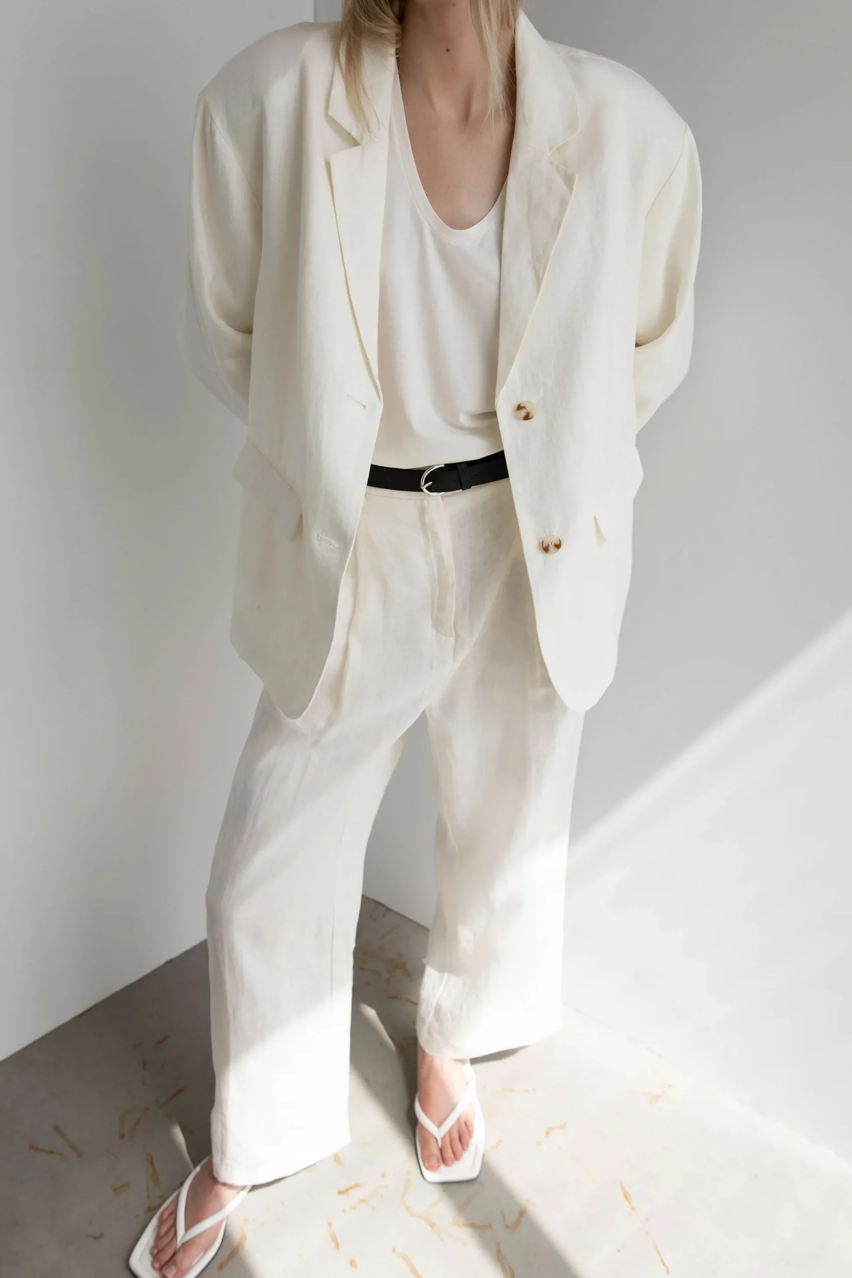 100% LINEN RELAXED FIT BLAZER