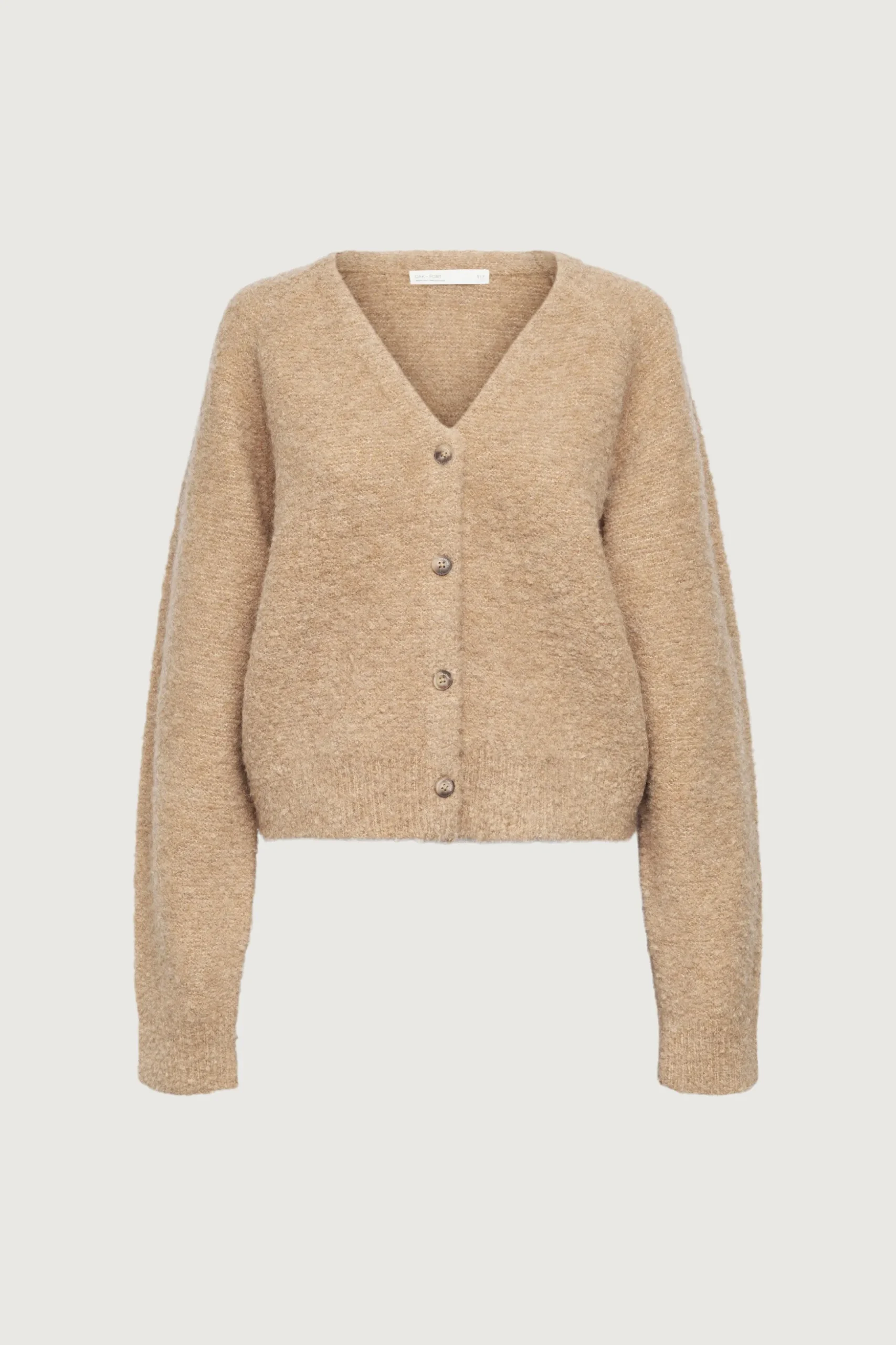 BOUCLE KNIT BUTTON FRONT CARDIGAN
