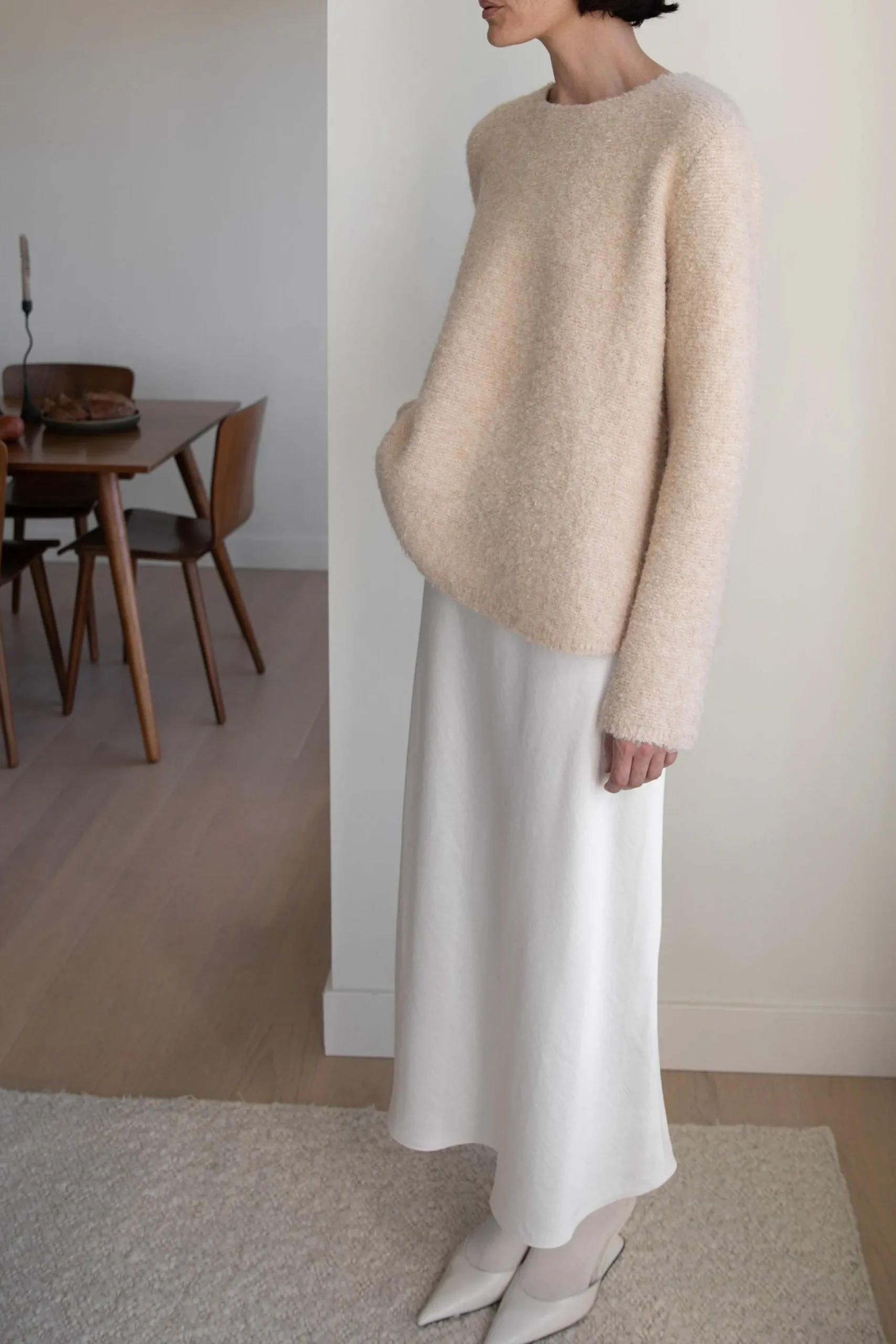 BOUCLE KNIT CREWNECK SWEATER