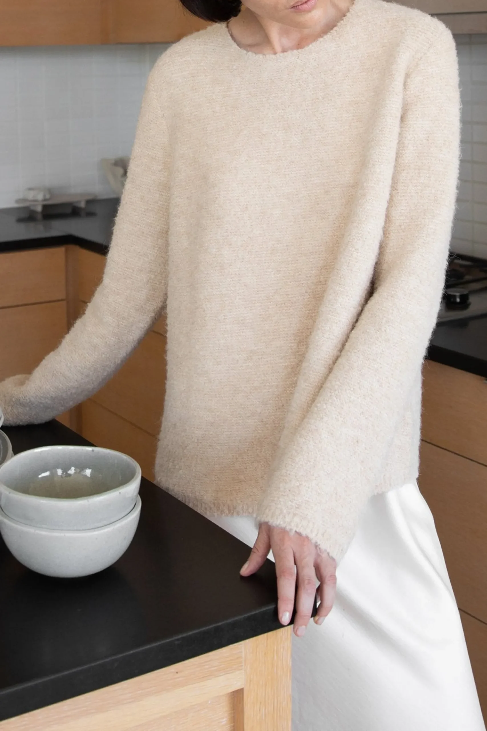 BOUCLE KNIT CREWNECK SWEATER