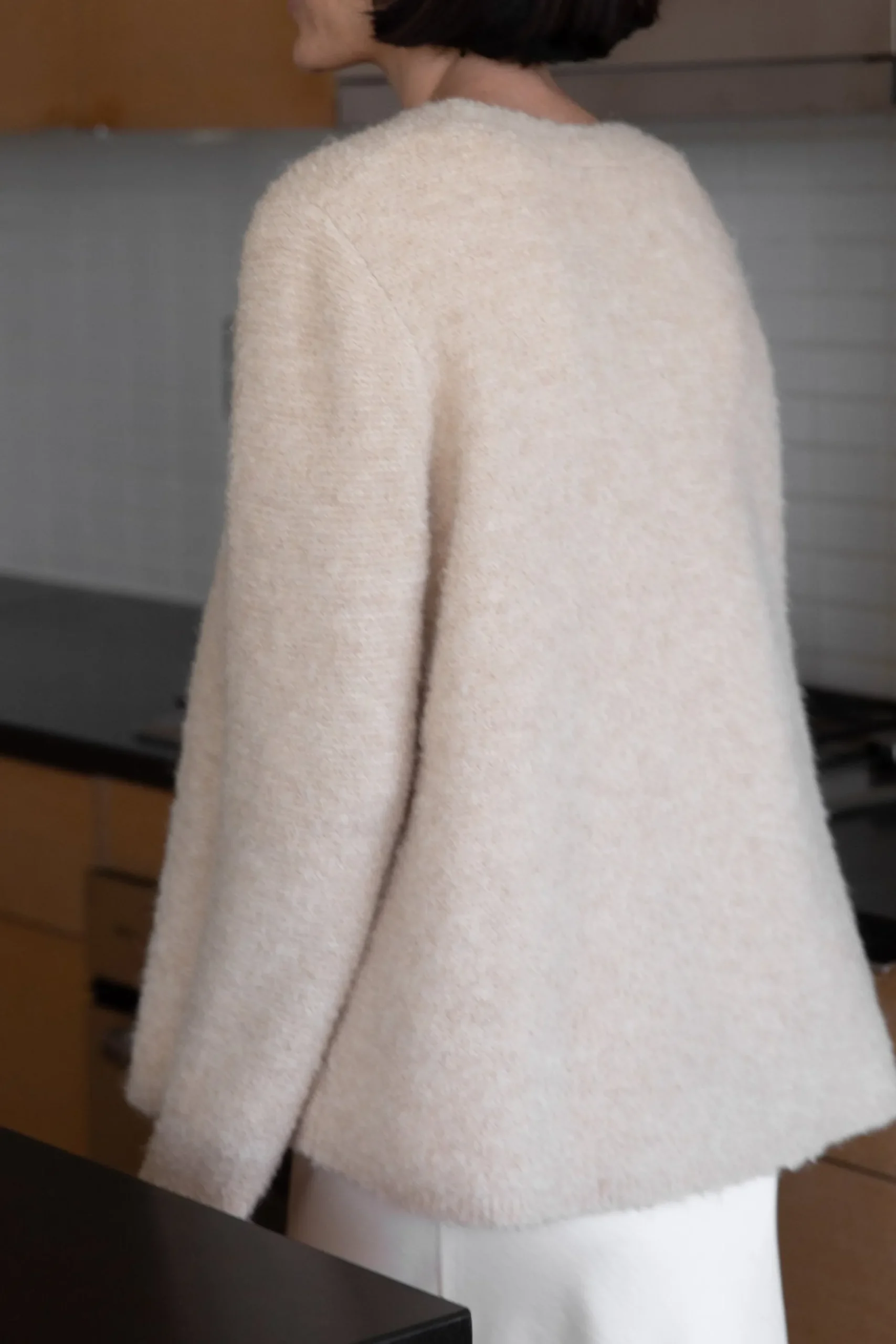 BOUCLE KNIT CREWNECK SWEATER