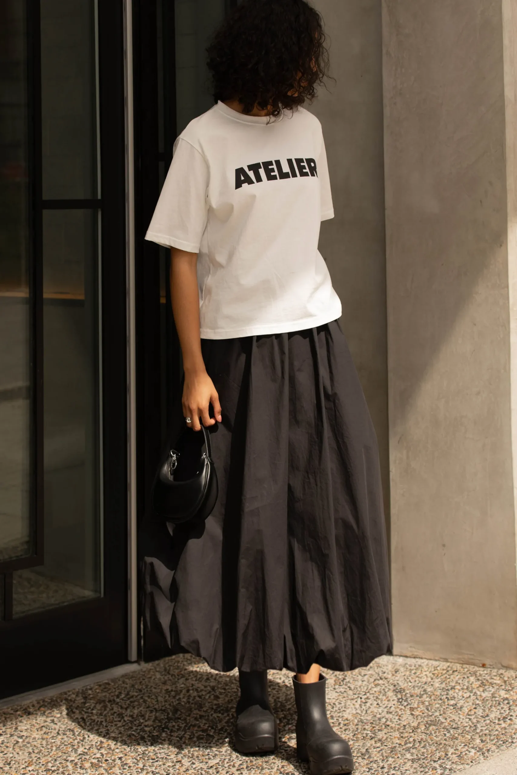 BUBBLE HEM MAXI SKIRT