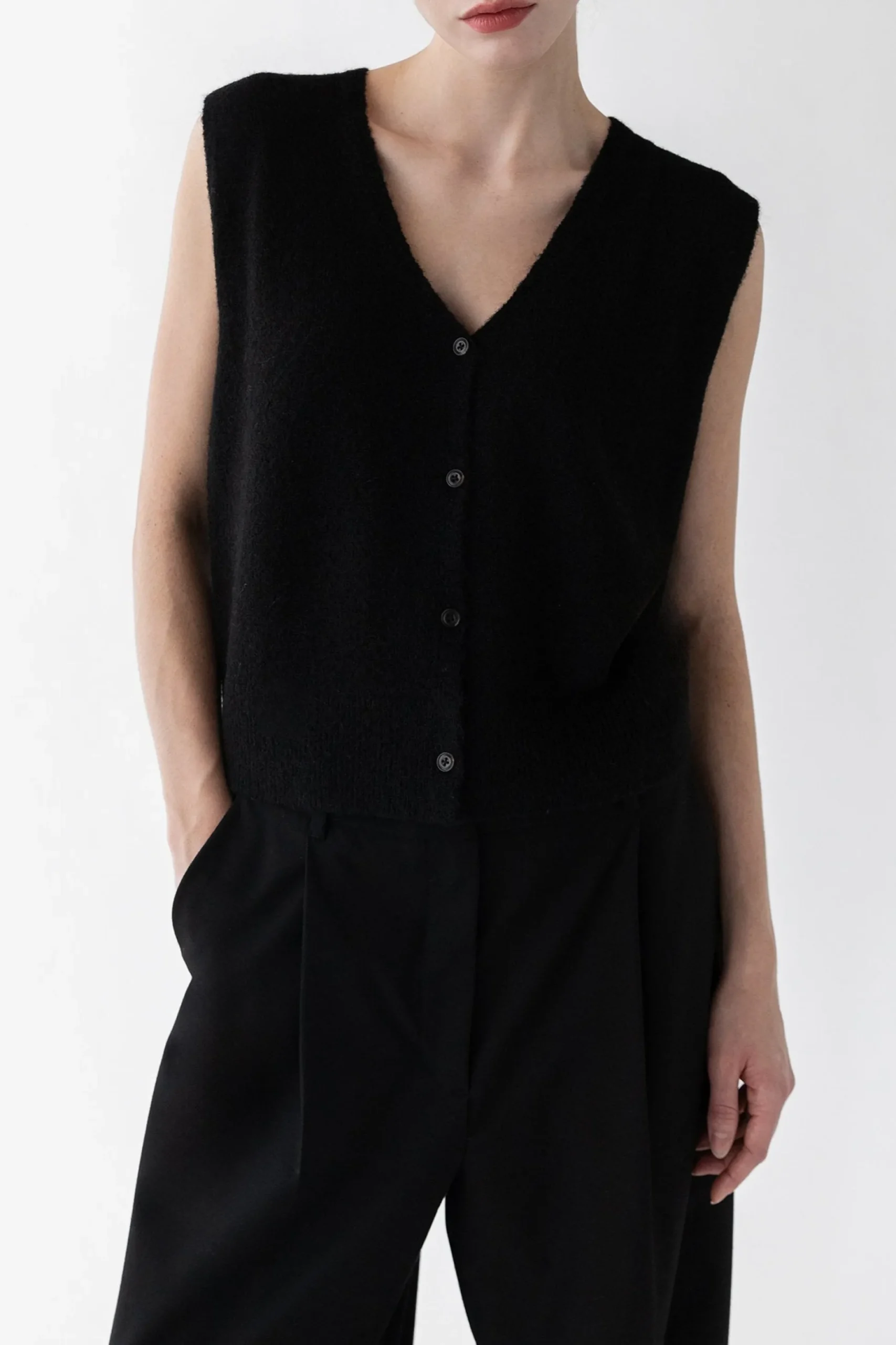 BUTTON FRONT SWEATER VEST