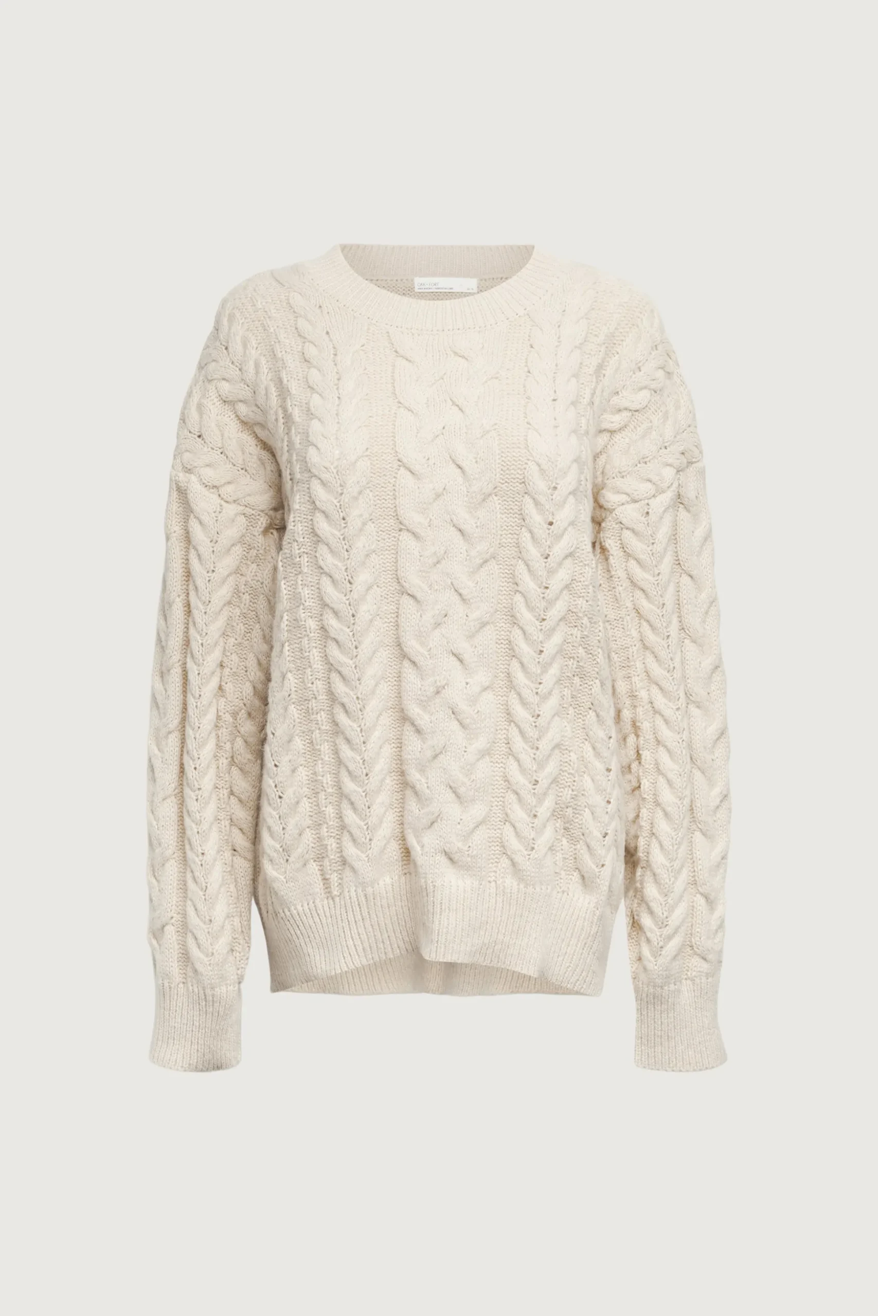 CABLE KNIT CREWNECK SWEATER