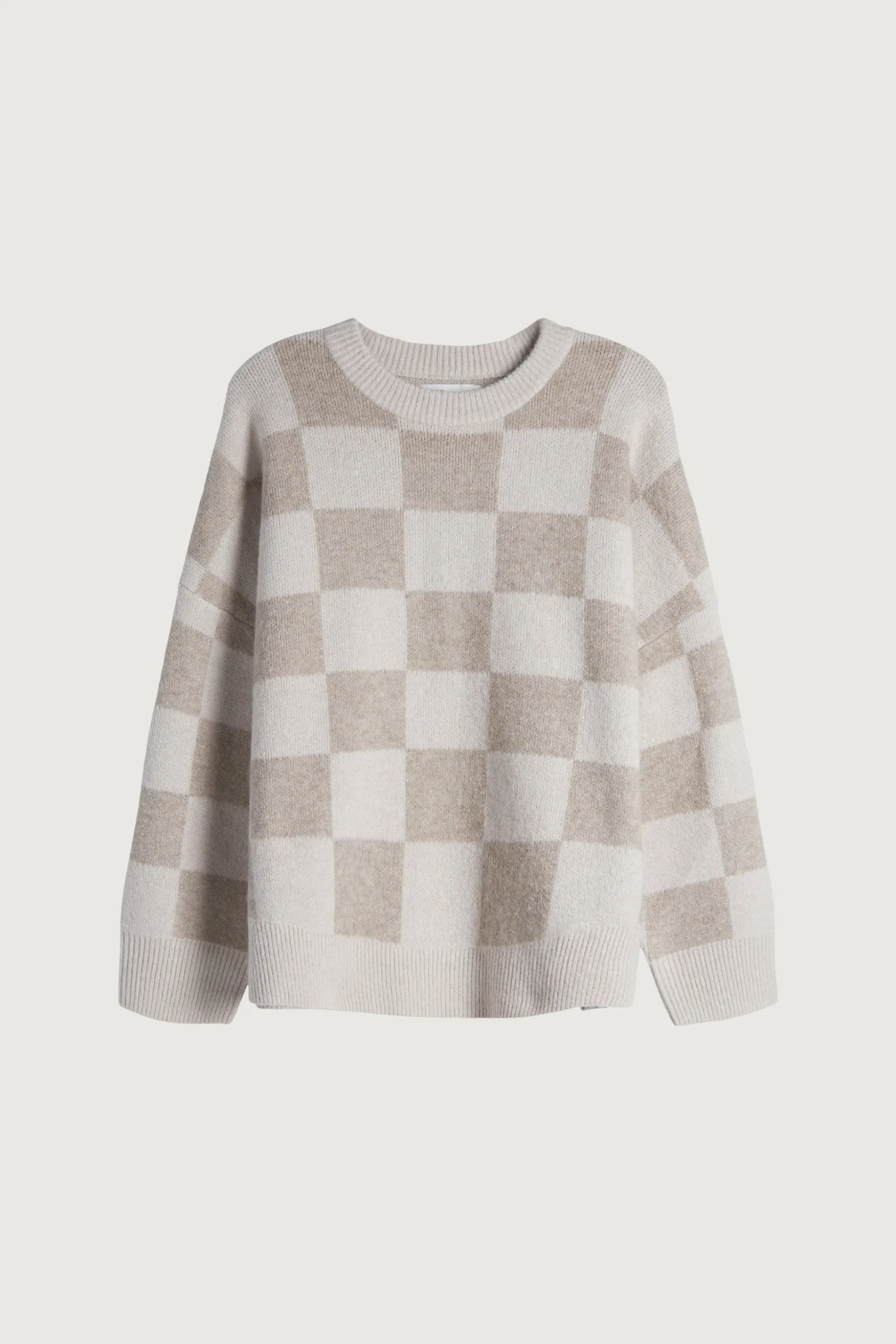 CHECKERED CREWNECK SWEATER