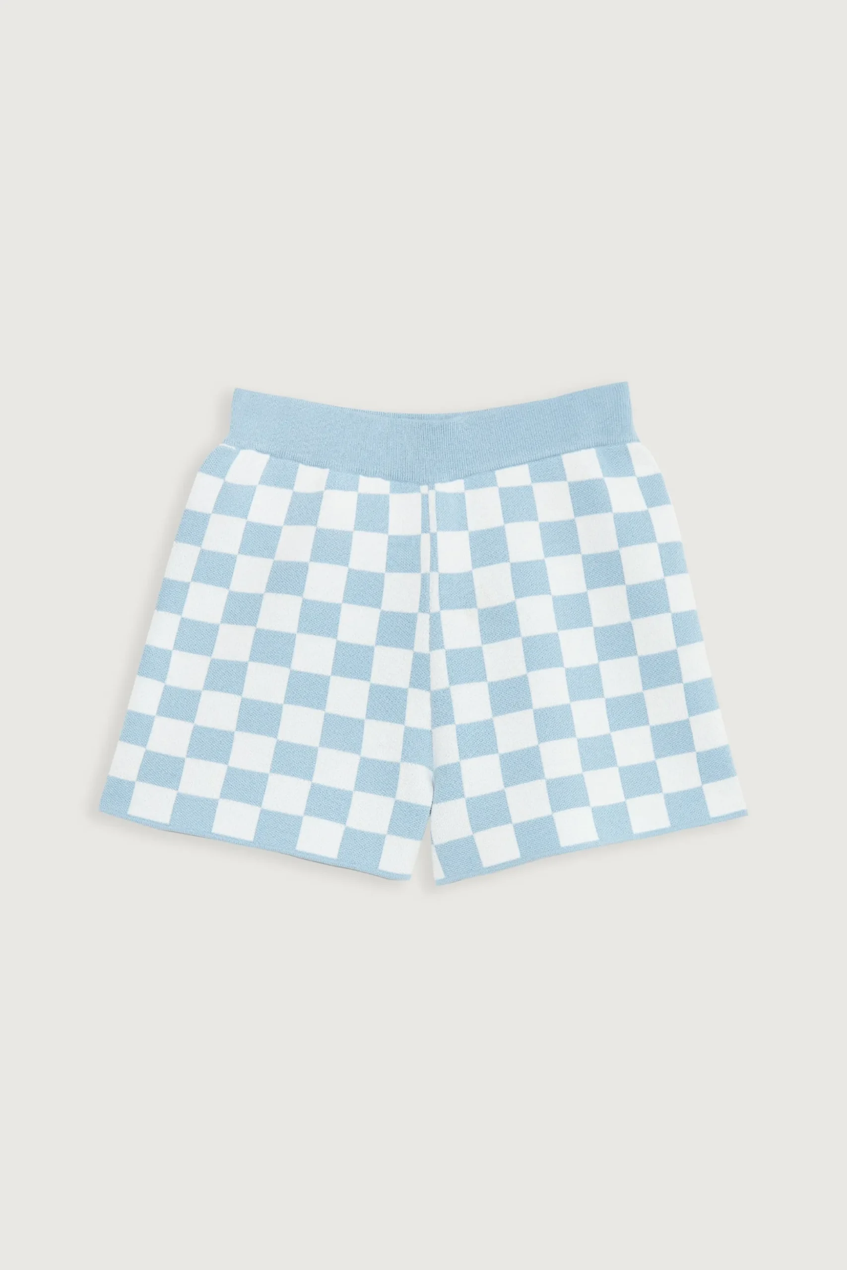 CHECKERED KNIT SHORT