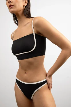 CONTRAST DETAIL LOW-RISE BIKINI BOTTOM