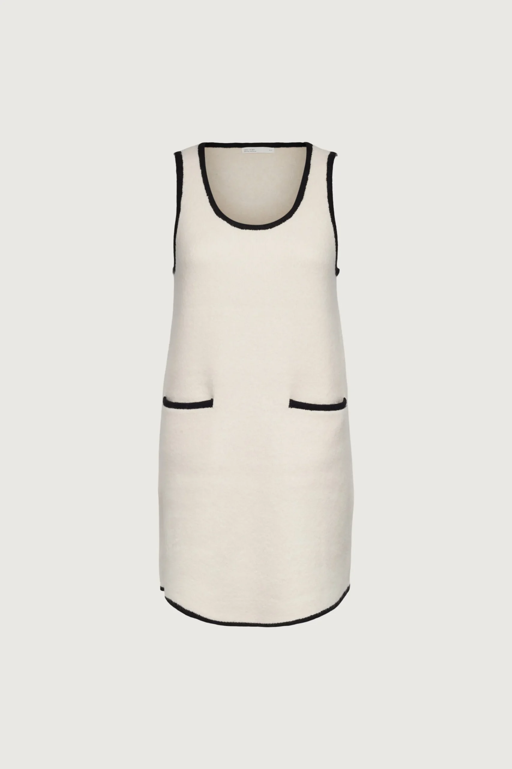 CONTRAST TRIM SLEEVELESS KNIT MINI DRESS