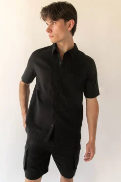 COTTON LINEN CARGO SHORT