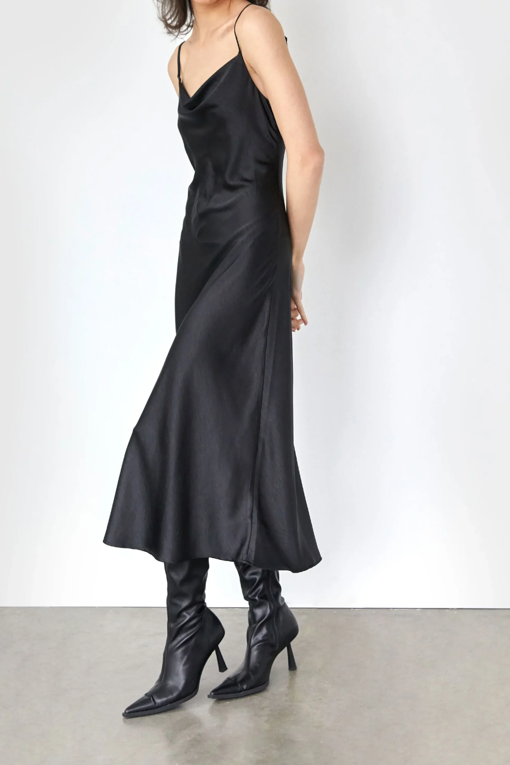 COWL NECK SLIP DRESS