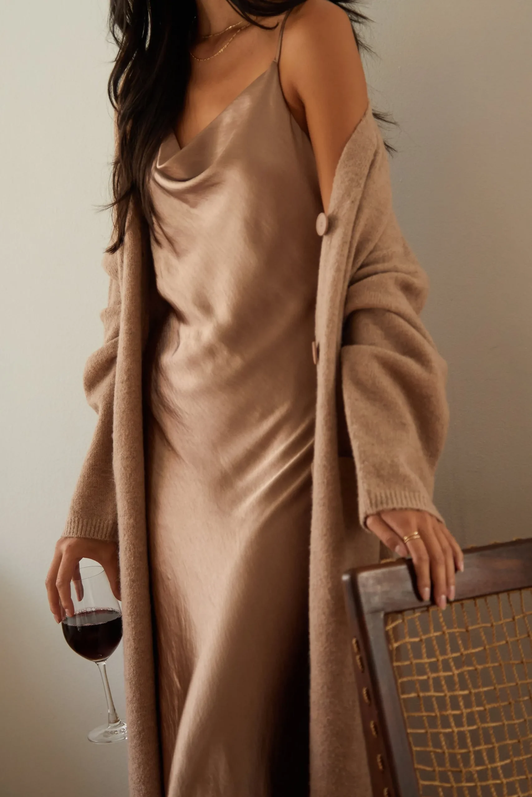 COWL NECK SLIP DRESS
