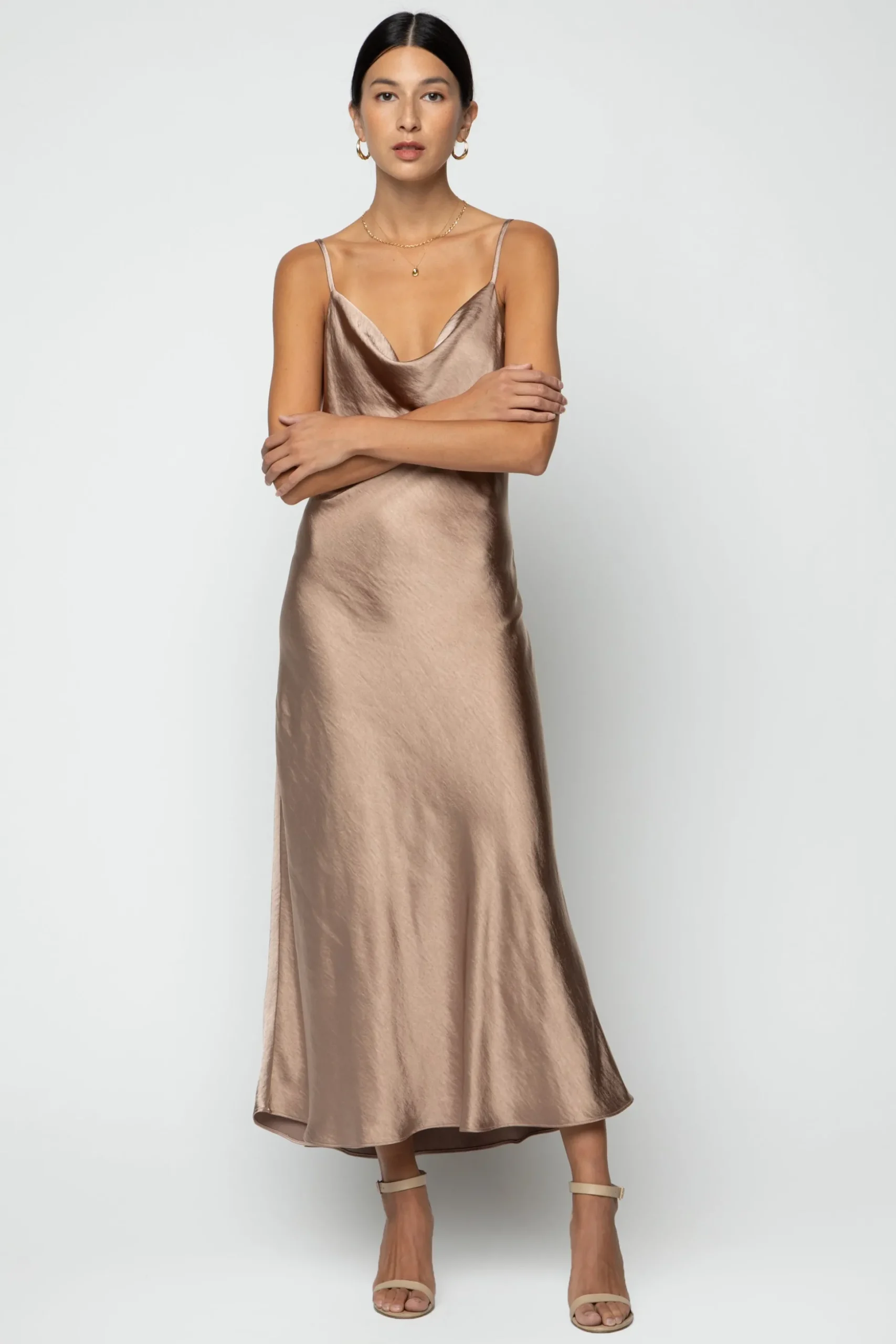 COWL NECK SLIP DRESS