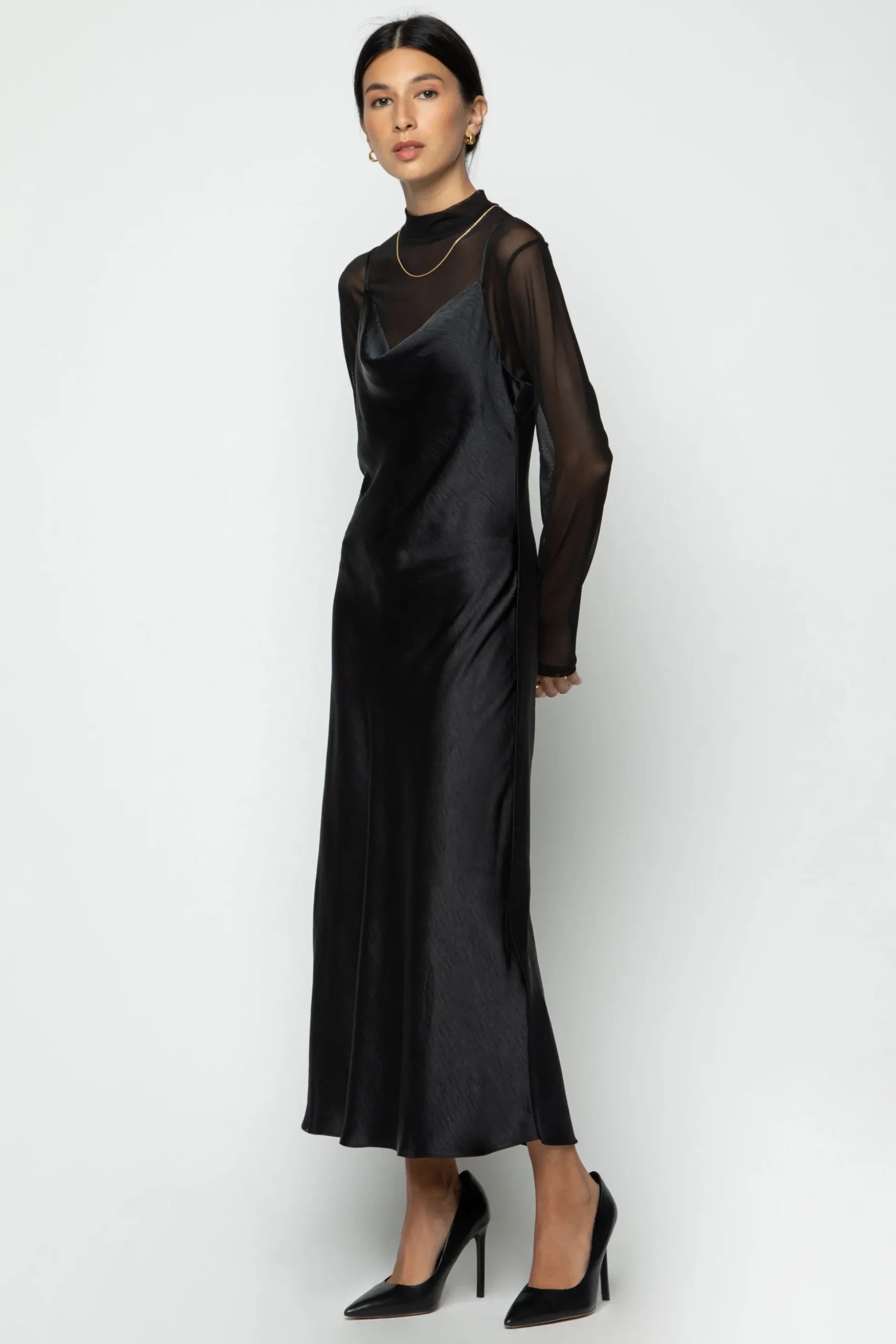 COWL NECK SLIP DRESS