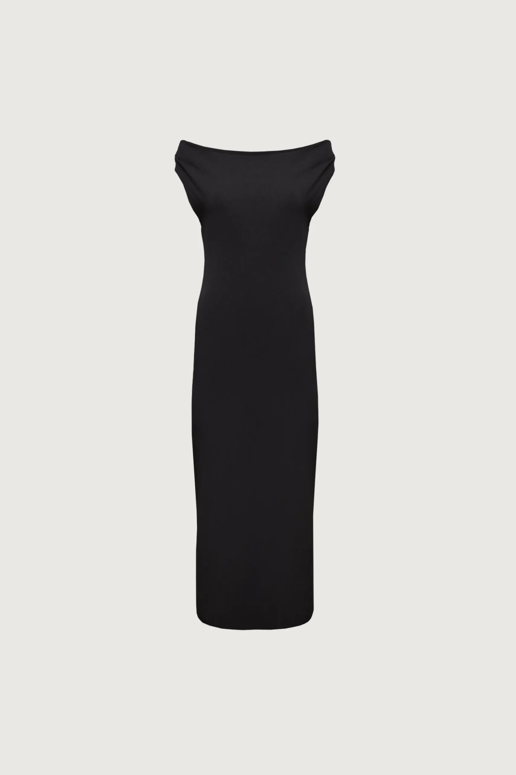 COWL NECKLINE OFF SHOULDER MIDI DRESS