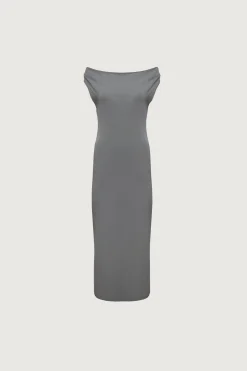 COWL NECKLINE OFF SHOULDER MIDI DRESS