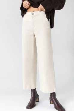 CROPPED LENGTH 26" TWILL WIDE LEG PANT