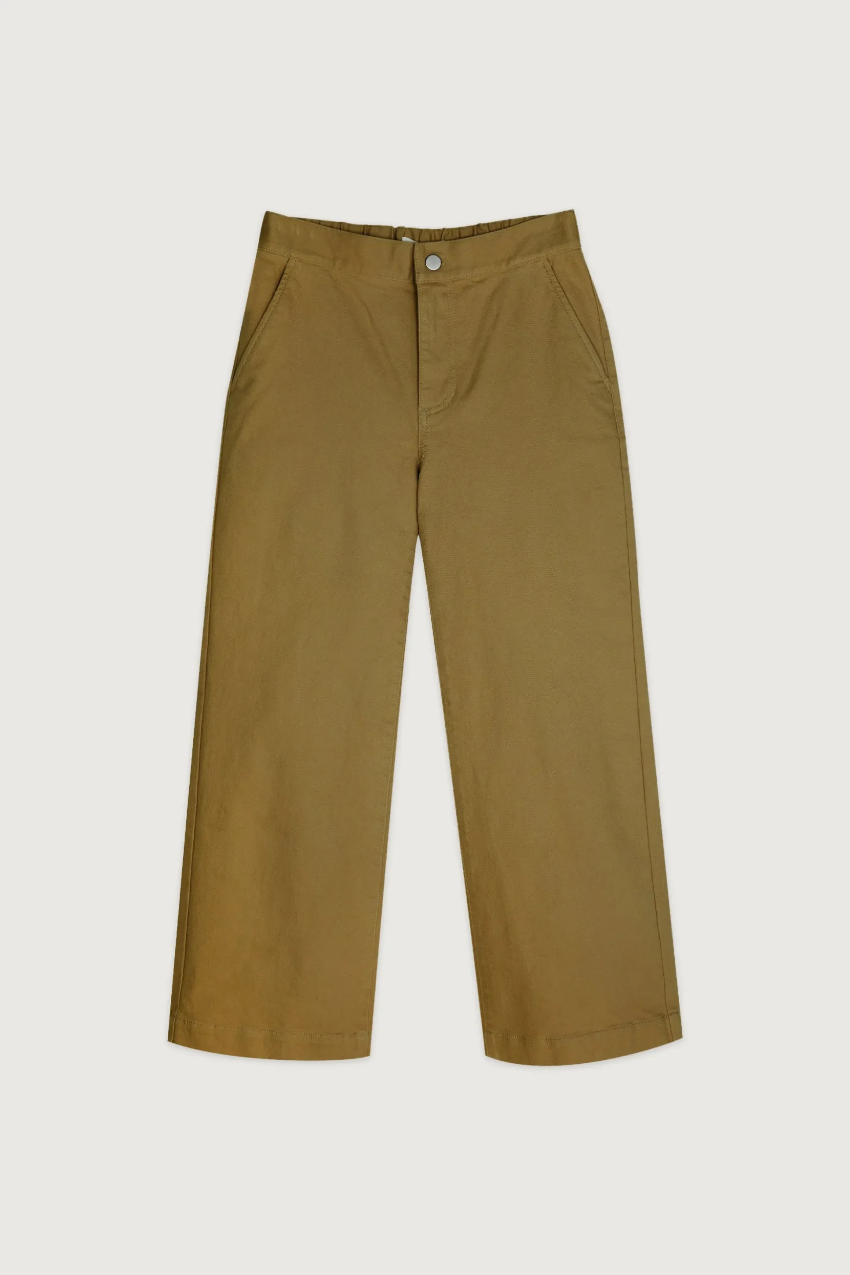 CROPPED LENGTH 26" TWILL WIDE LEG PANT