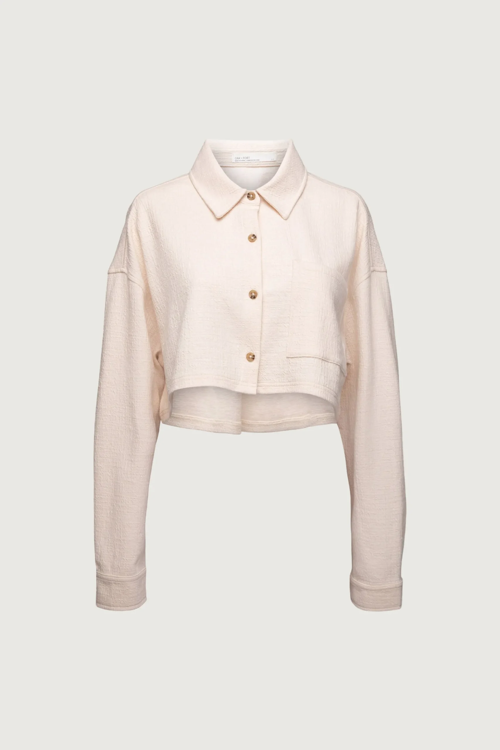 CROPPED OVERSIZED KNIT SHIRT