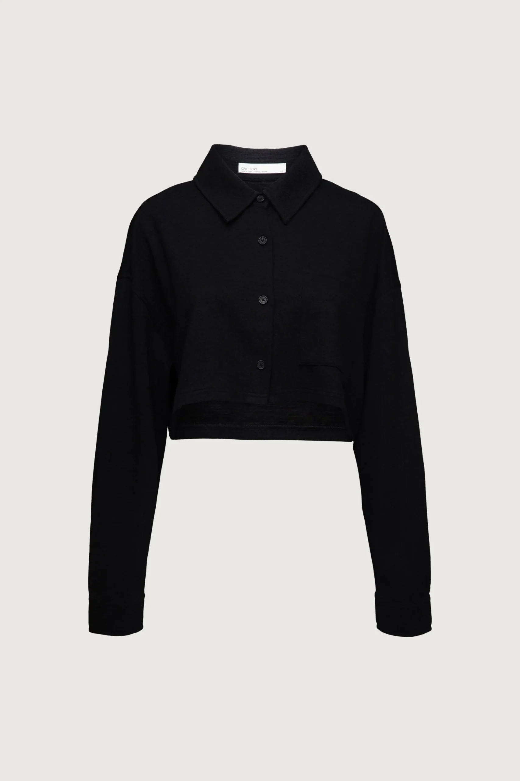 CROPPED OVERSIZED KNIT SHIRT
