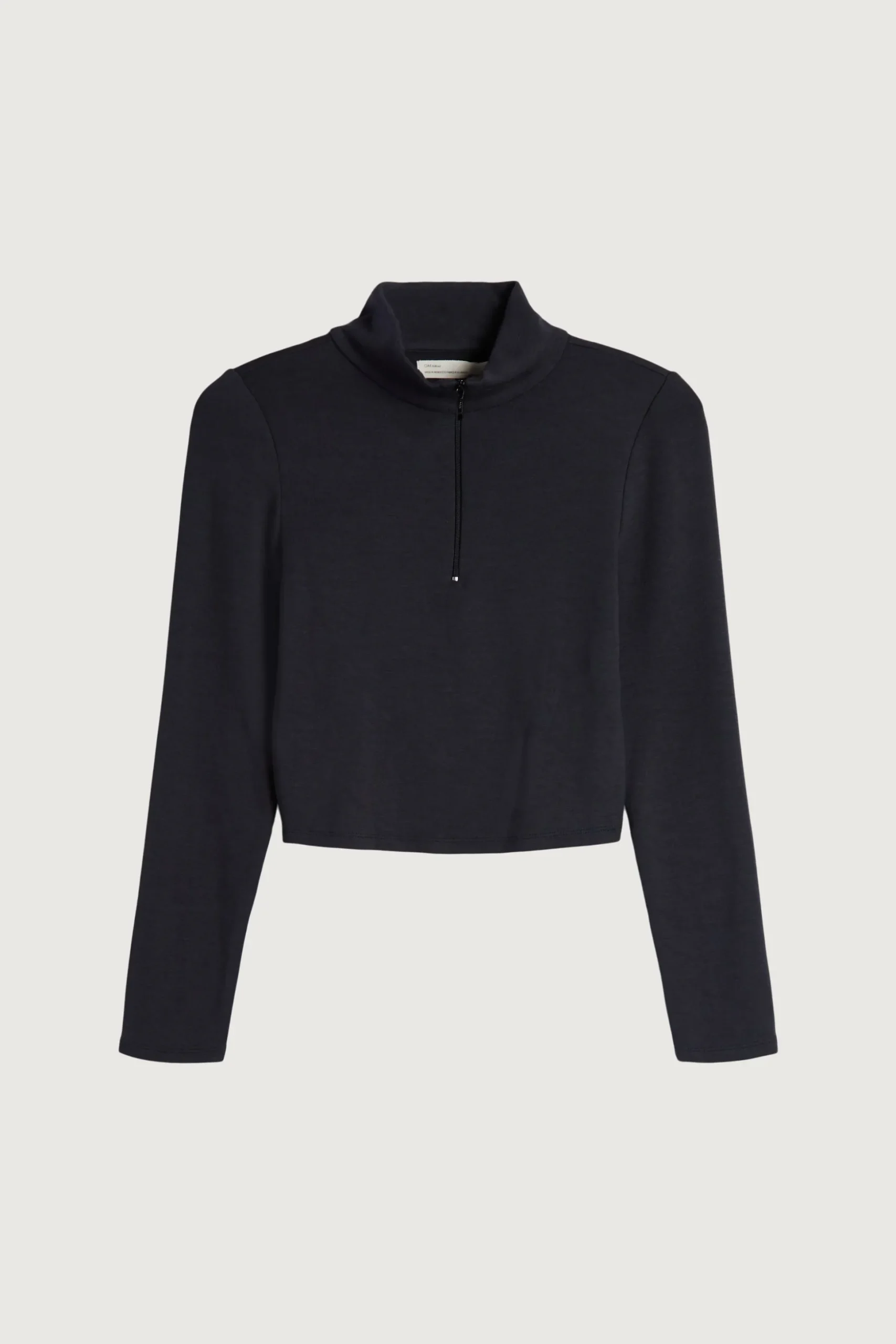 CROPPED QUARTER ZIP LONG SLEEVE TOP