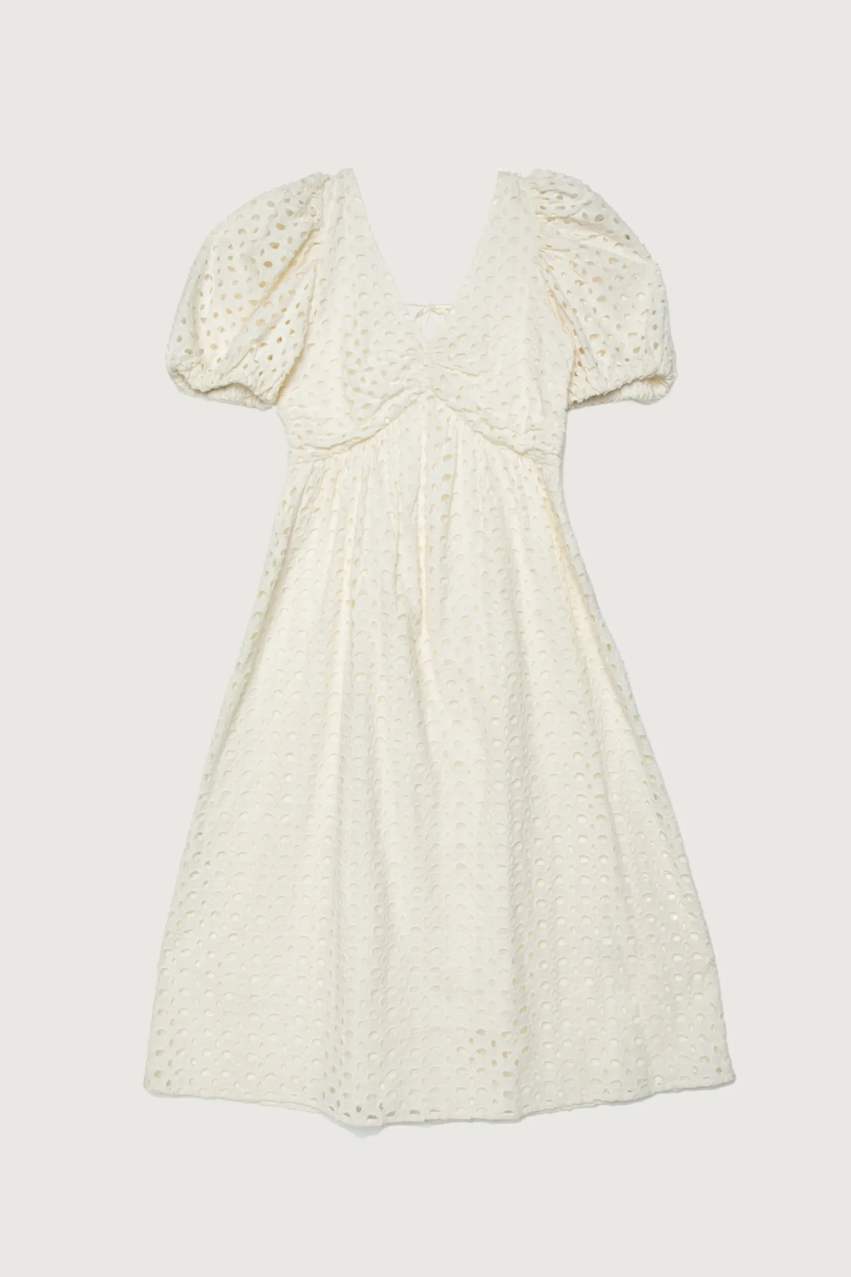 EYELET MIDI DRESS