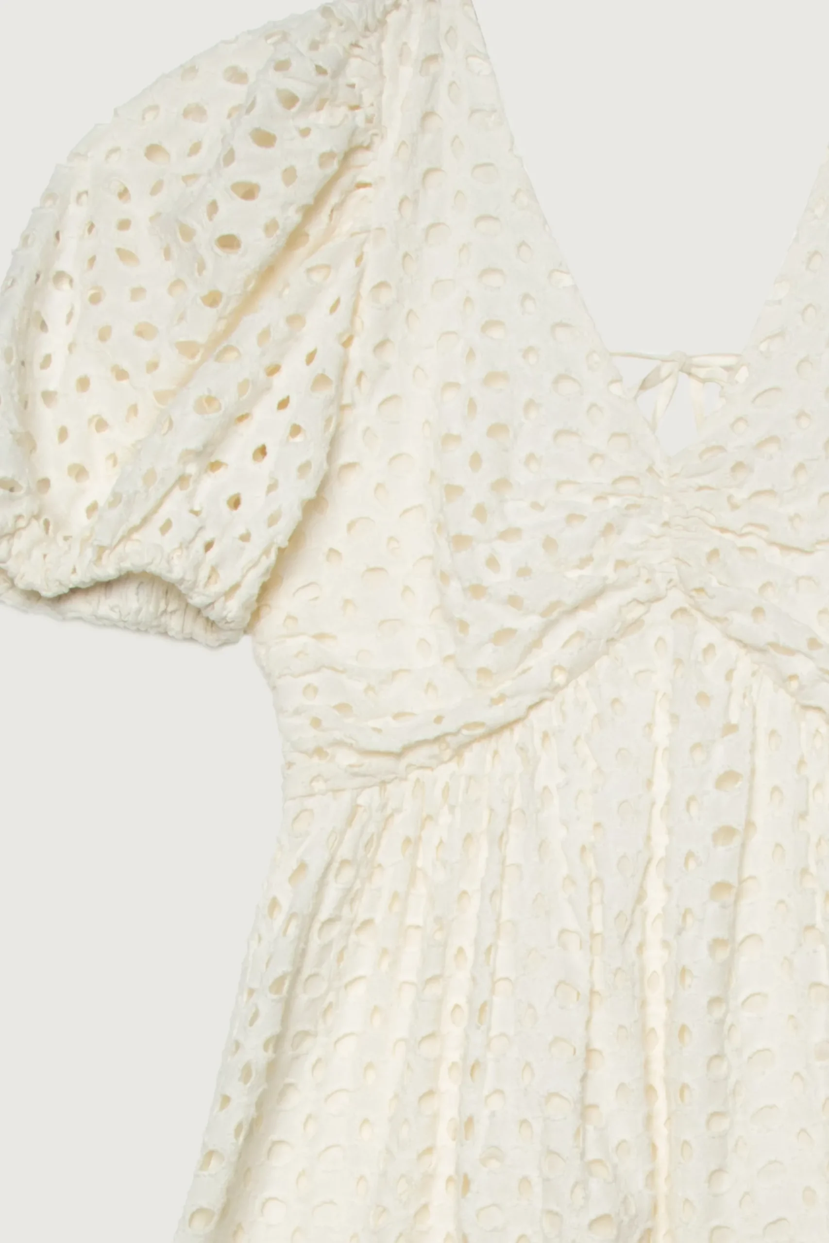 EYELET MIDI DRESS