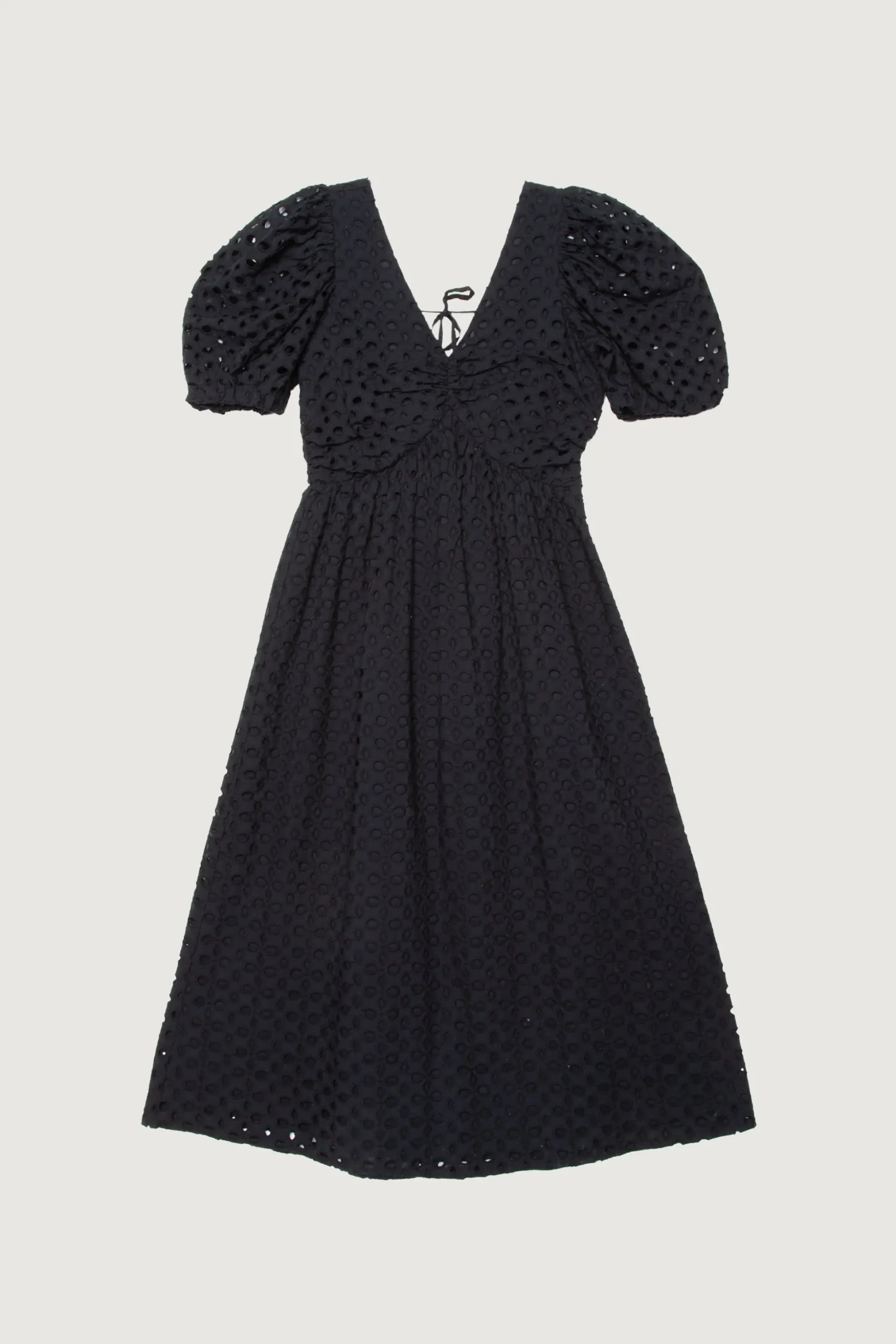 EYELET MIDI DRESS