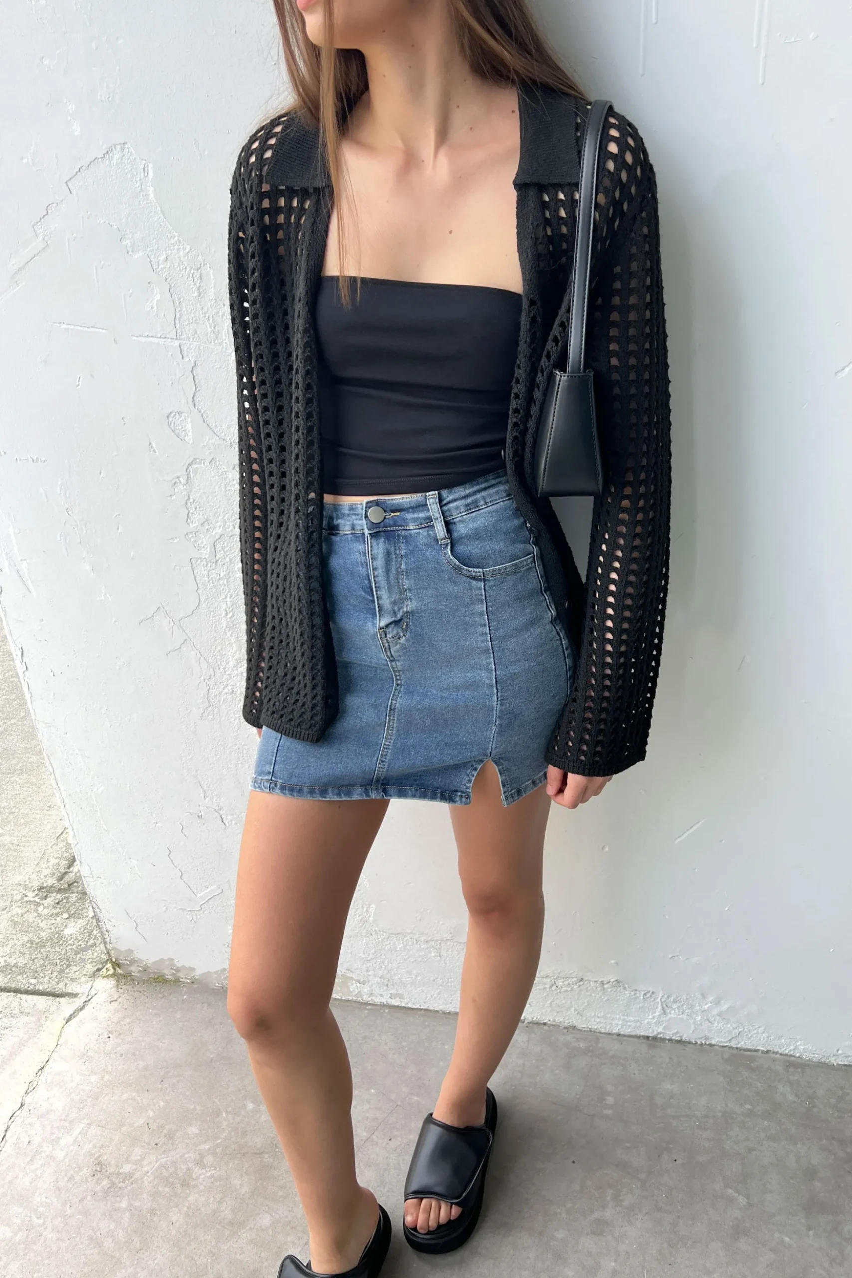 FITTED JEAN MINI JEAN SKIRT
