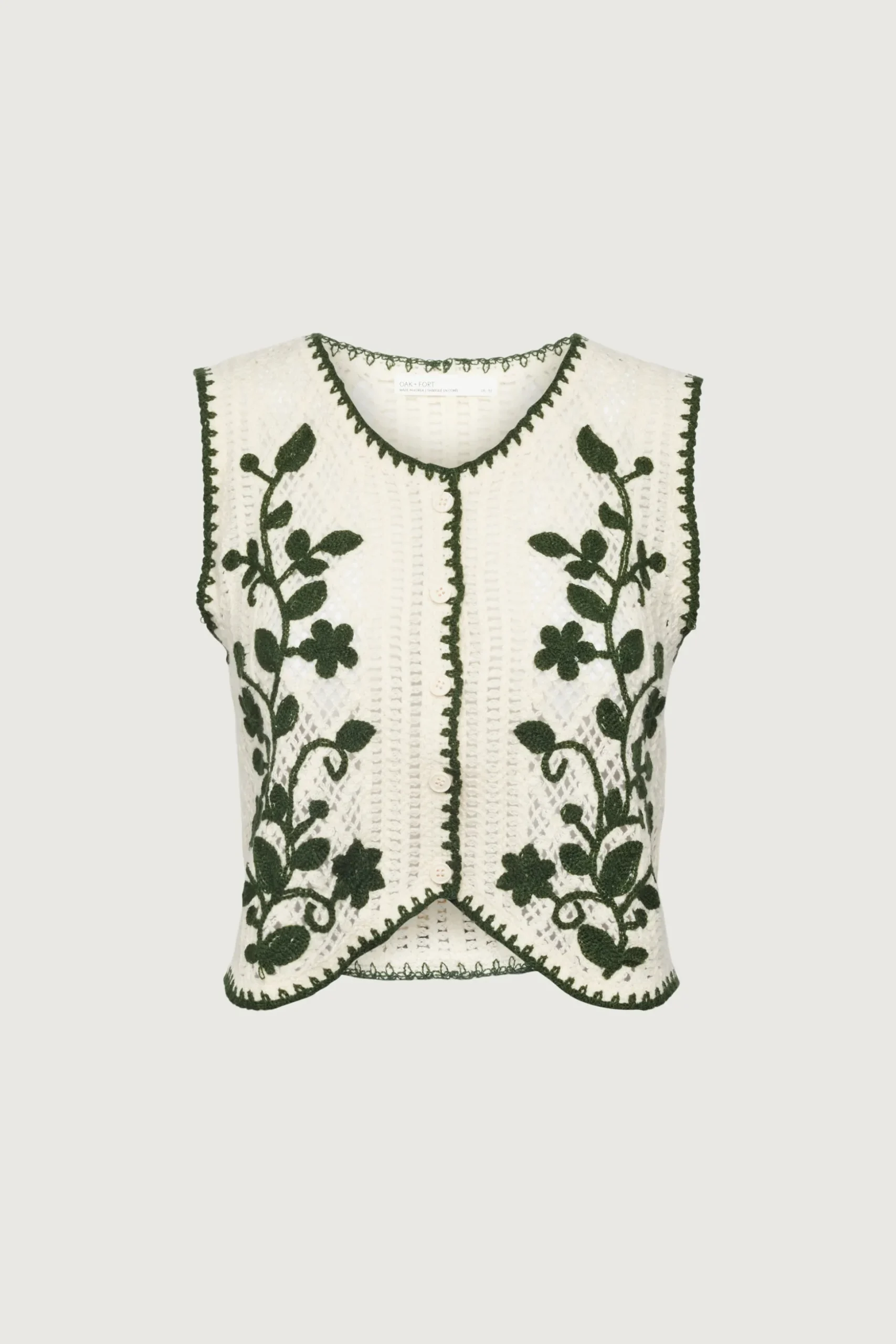 FLORAL EMBROIDERED SWEATER VEST