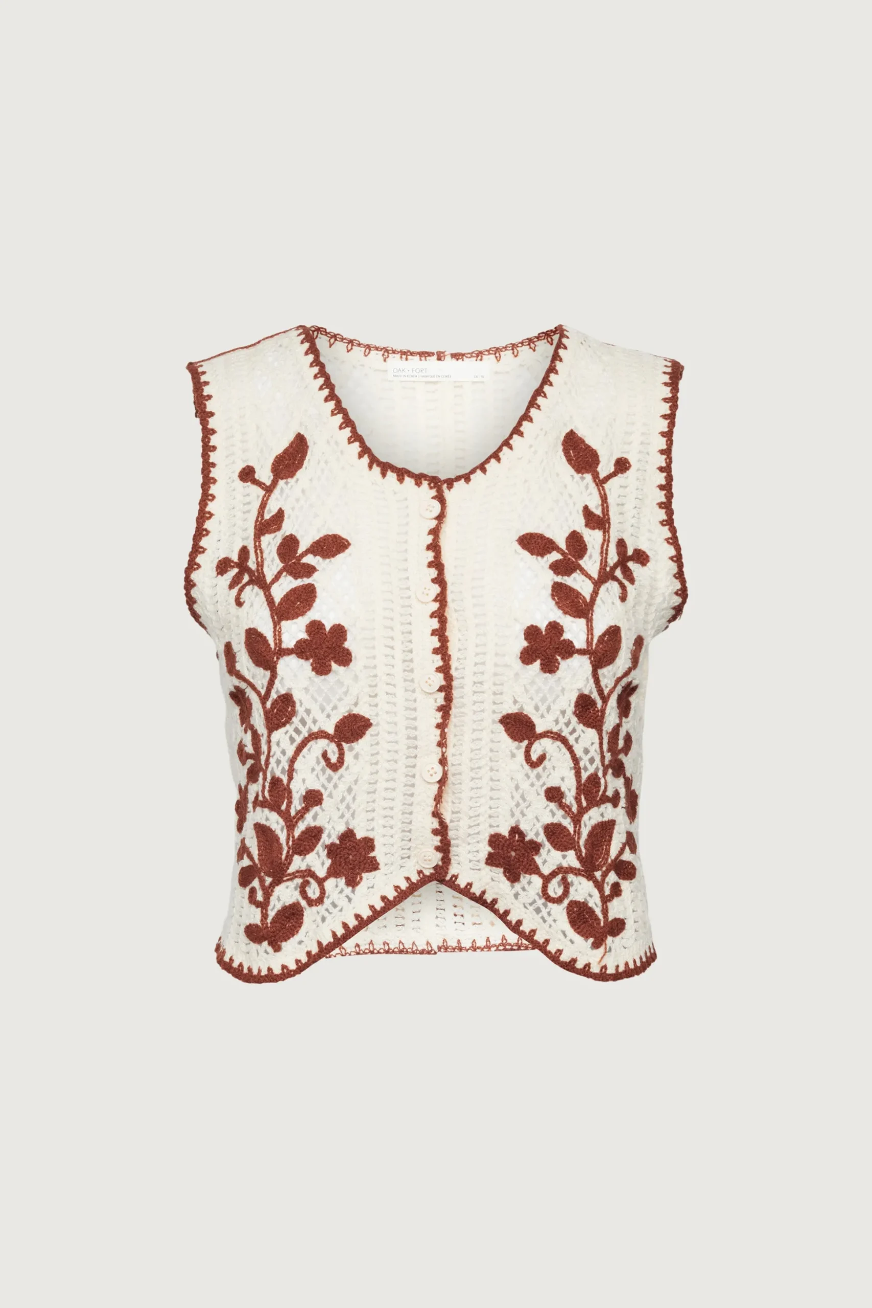 FLORAL EMBROIDERED SWEATER VEST