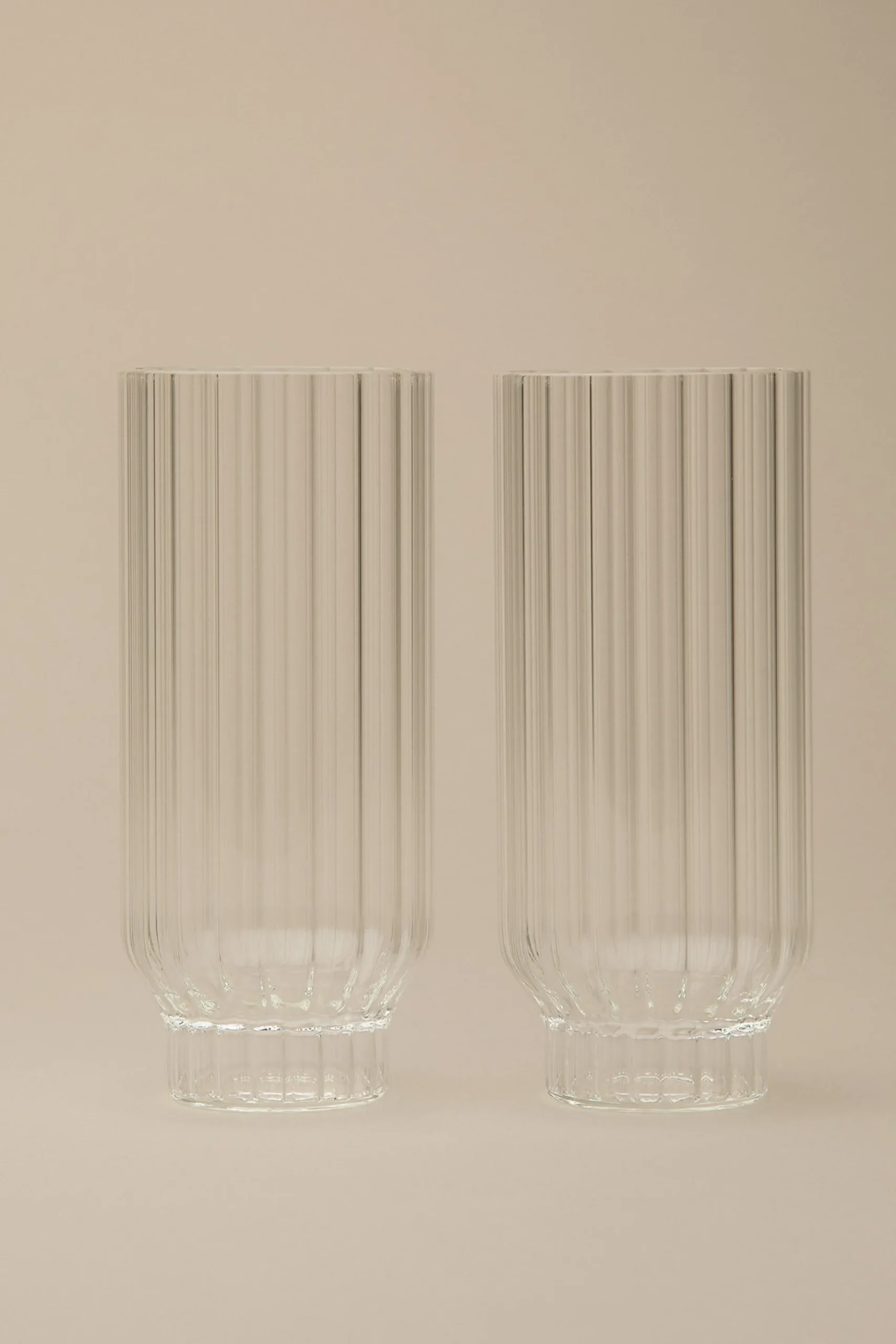 FLUTED COOLER GLASSES, SET OF 2