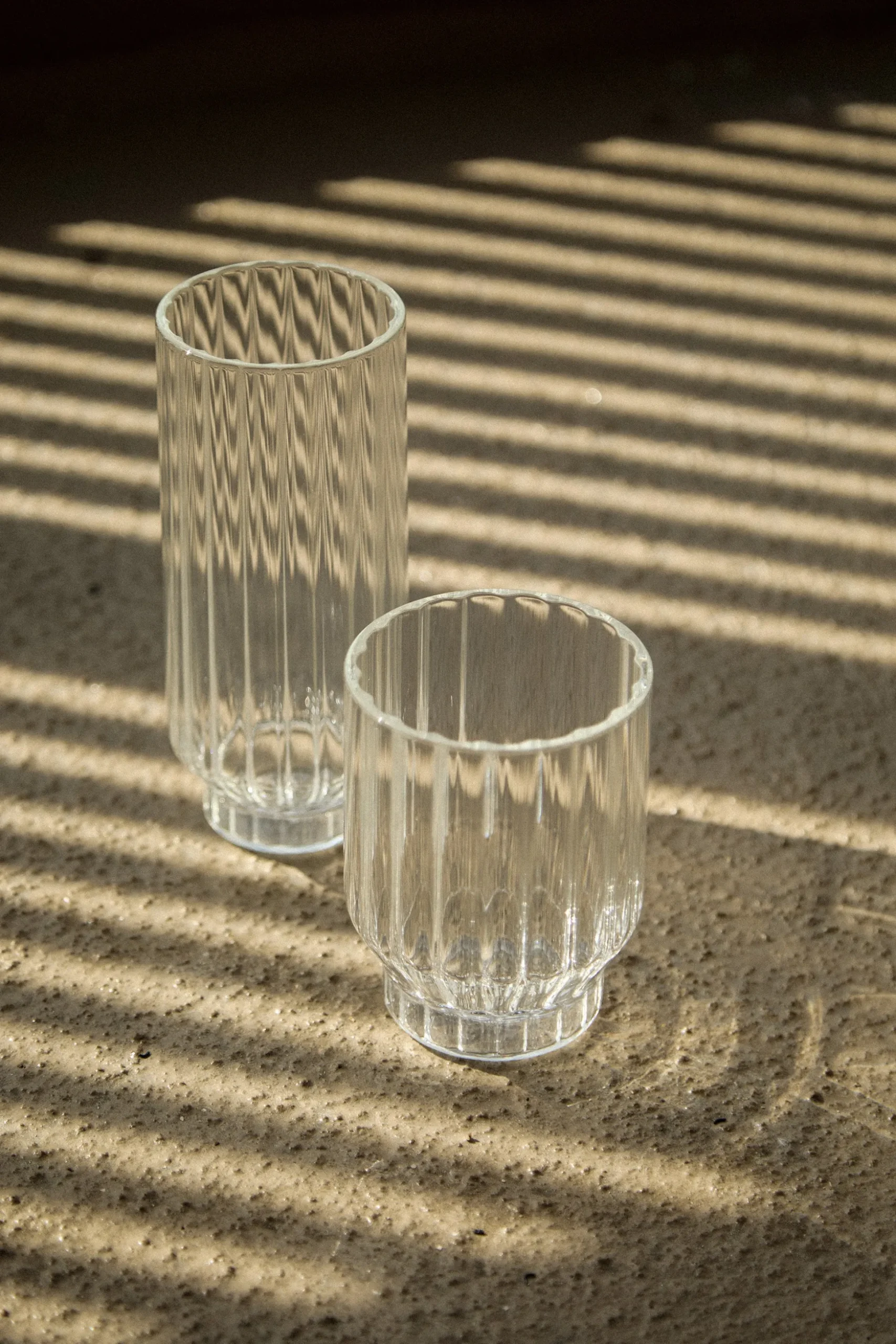 FLUTED COOLER GLASSES, SET OF 2
