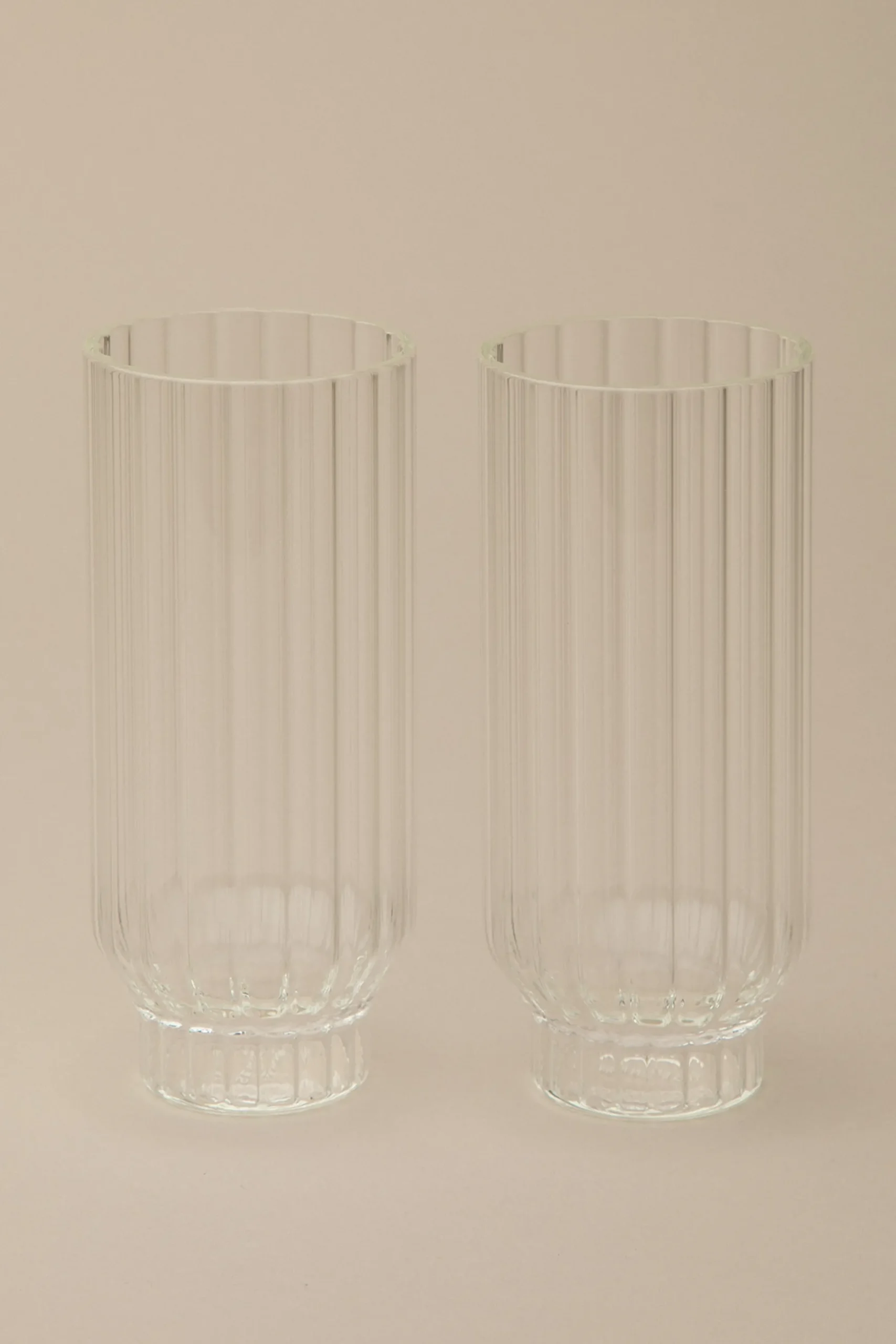 FLUTED COOLER GLASSES, SET OF 2
