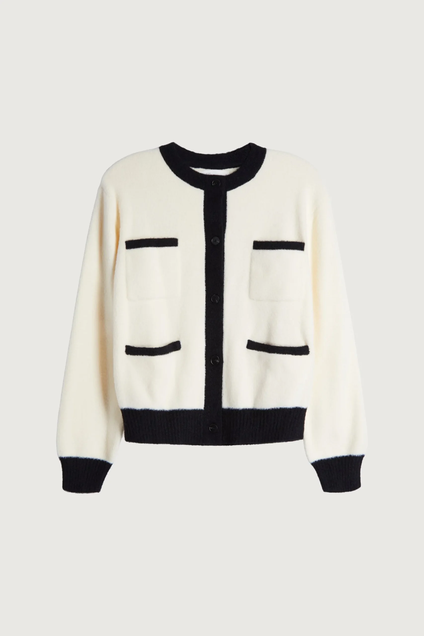 FUZZY COLOUR BLOCK CARDIGAN