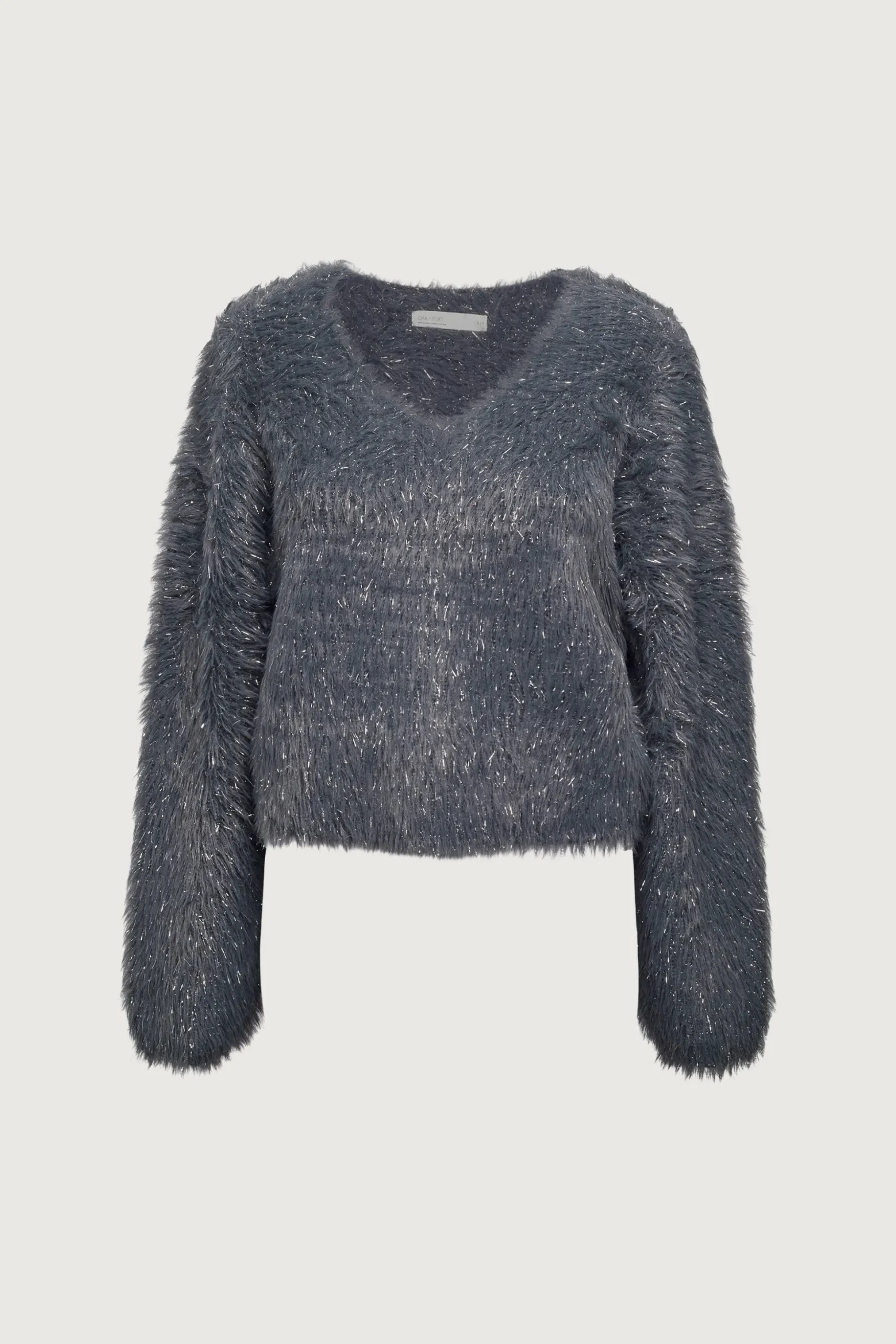 FUZZY METALLIC TINSEL SWEATER