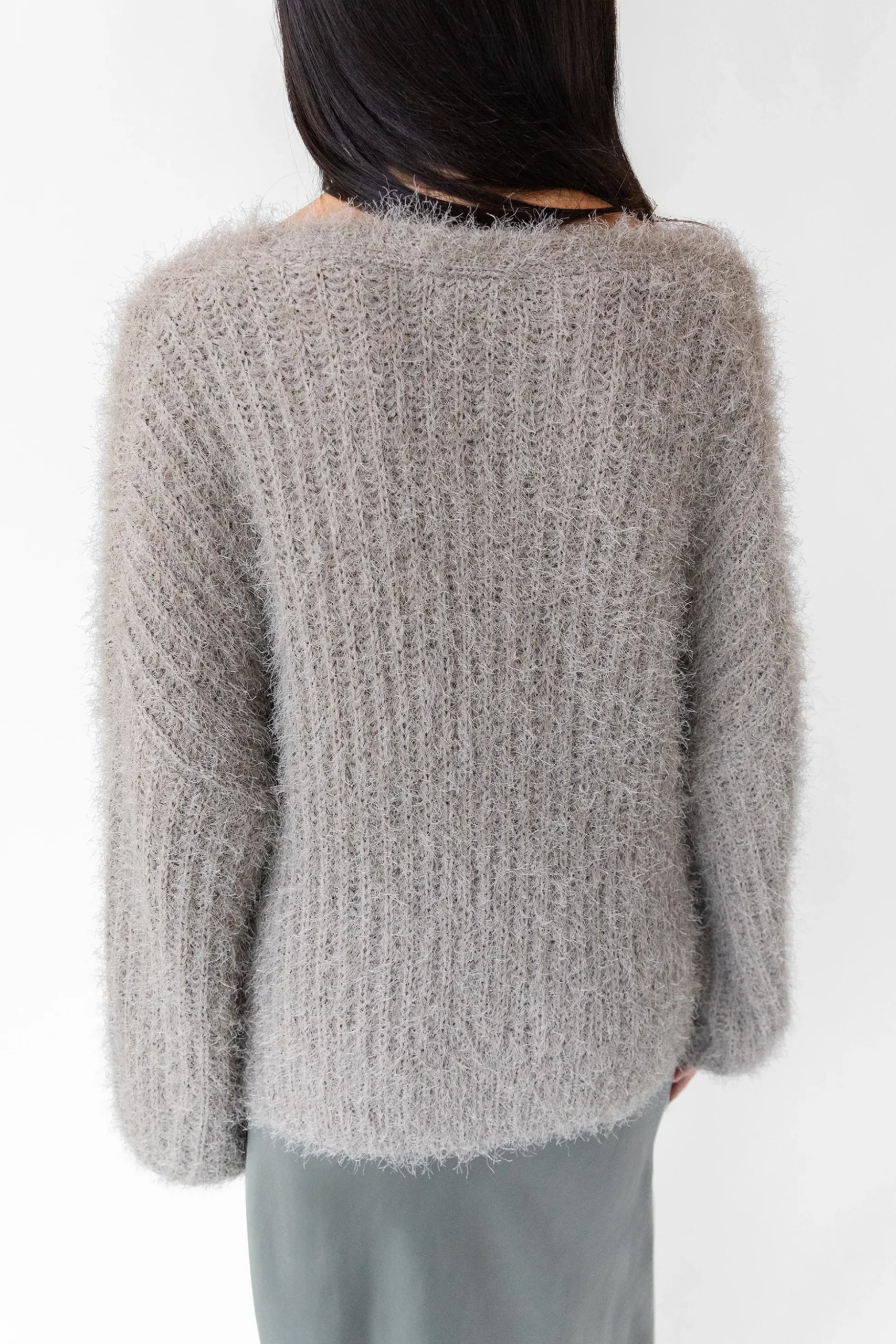 FUZZY OPEN FRONT CARDIGAN
