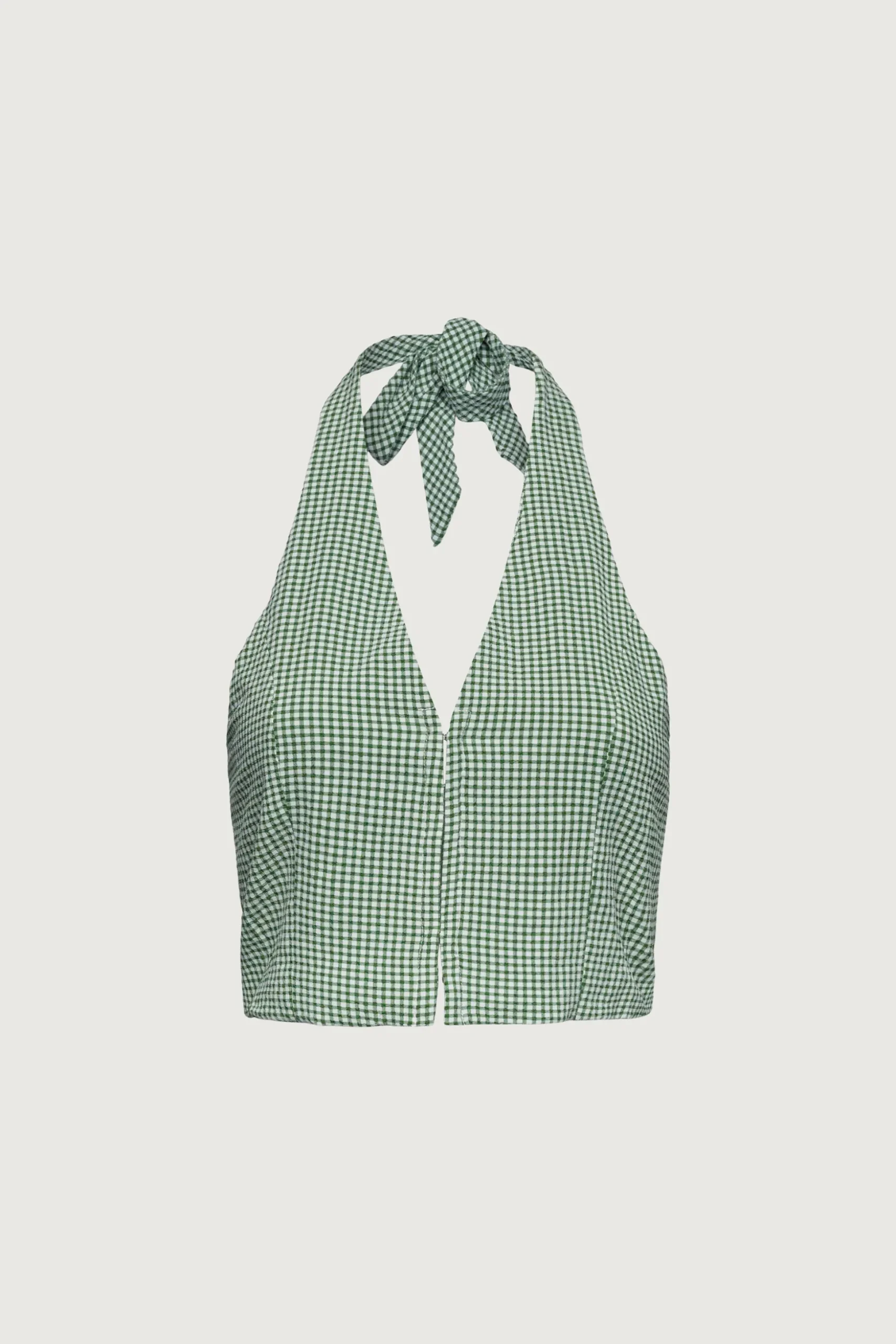 GINGHAM HALTER TOP
