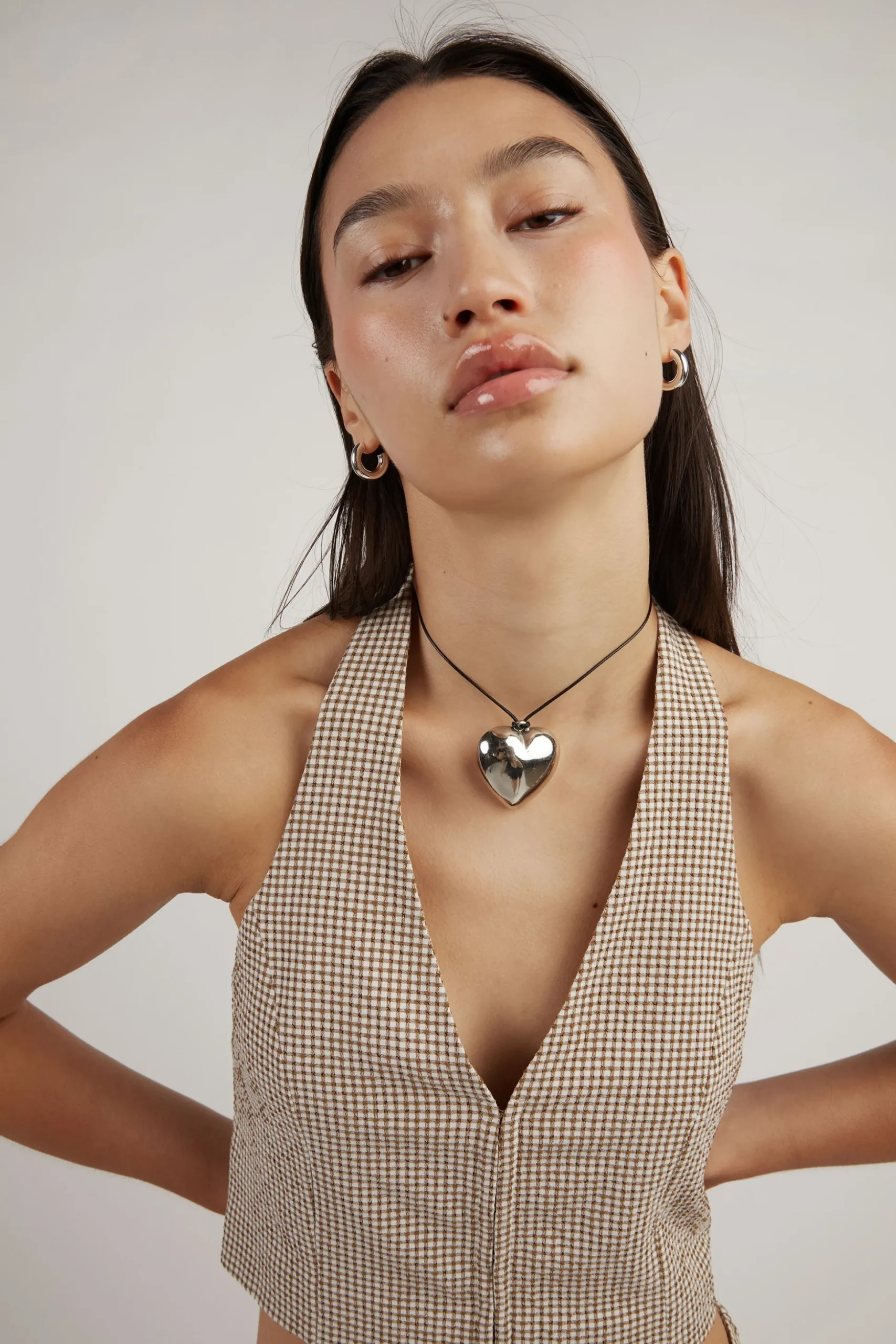 GINGHAM HALTER TOP
