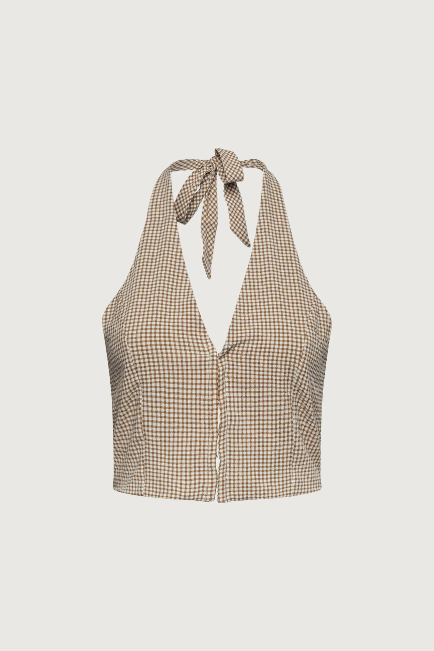 GINGHAM HALTER TOP