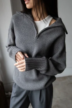 HALF ZIP SWEATER