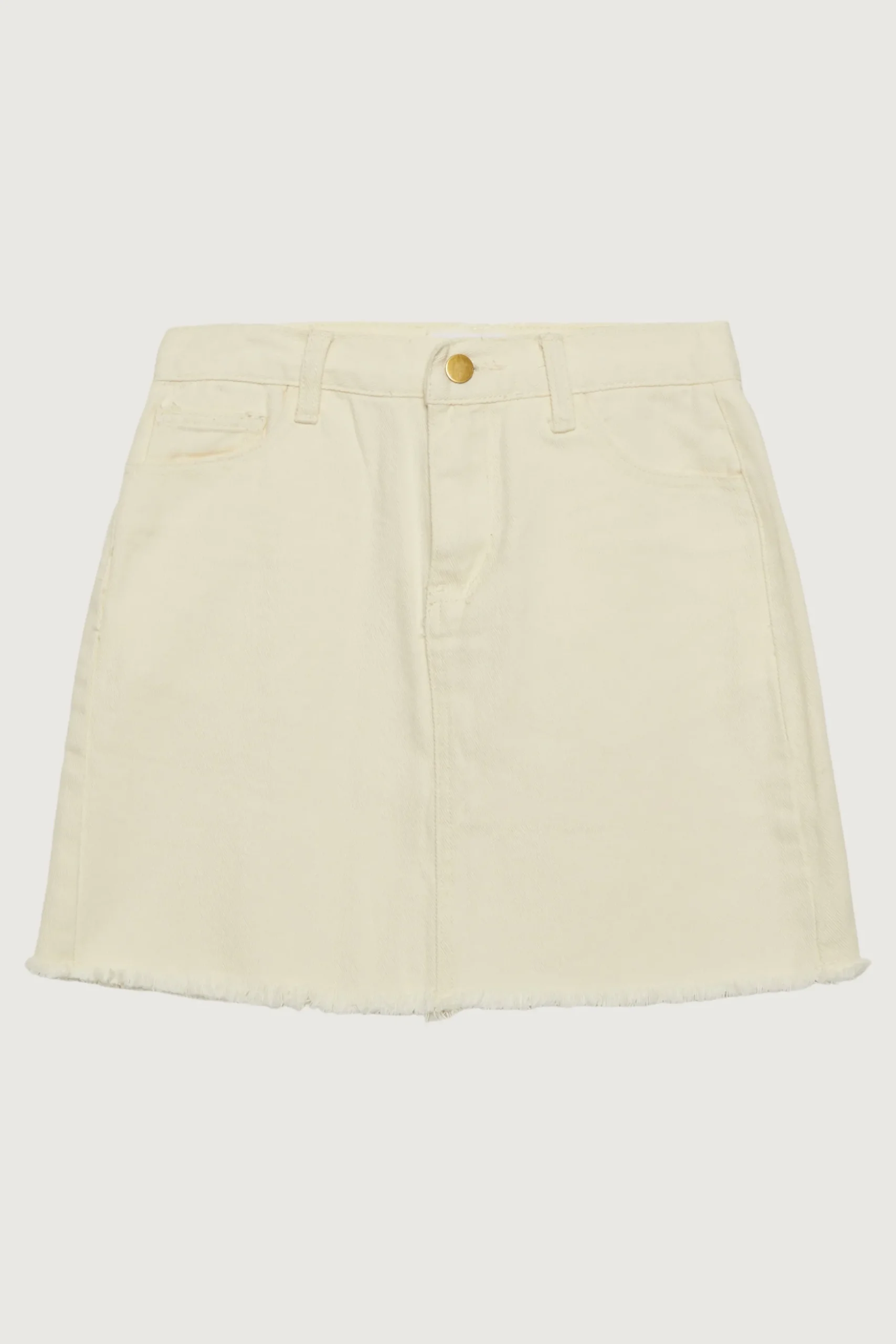 IVORY DENIM MINI SKIRT