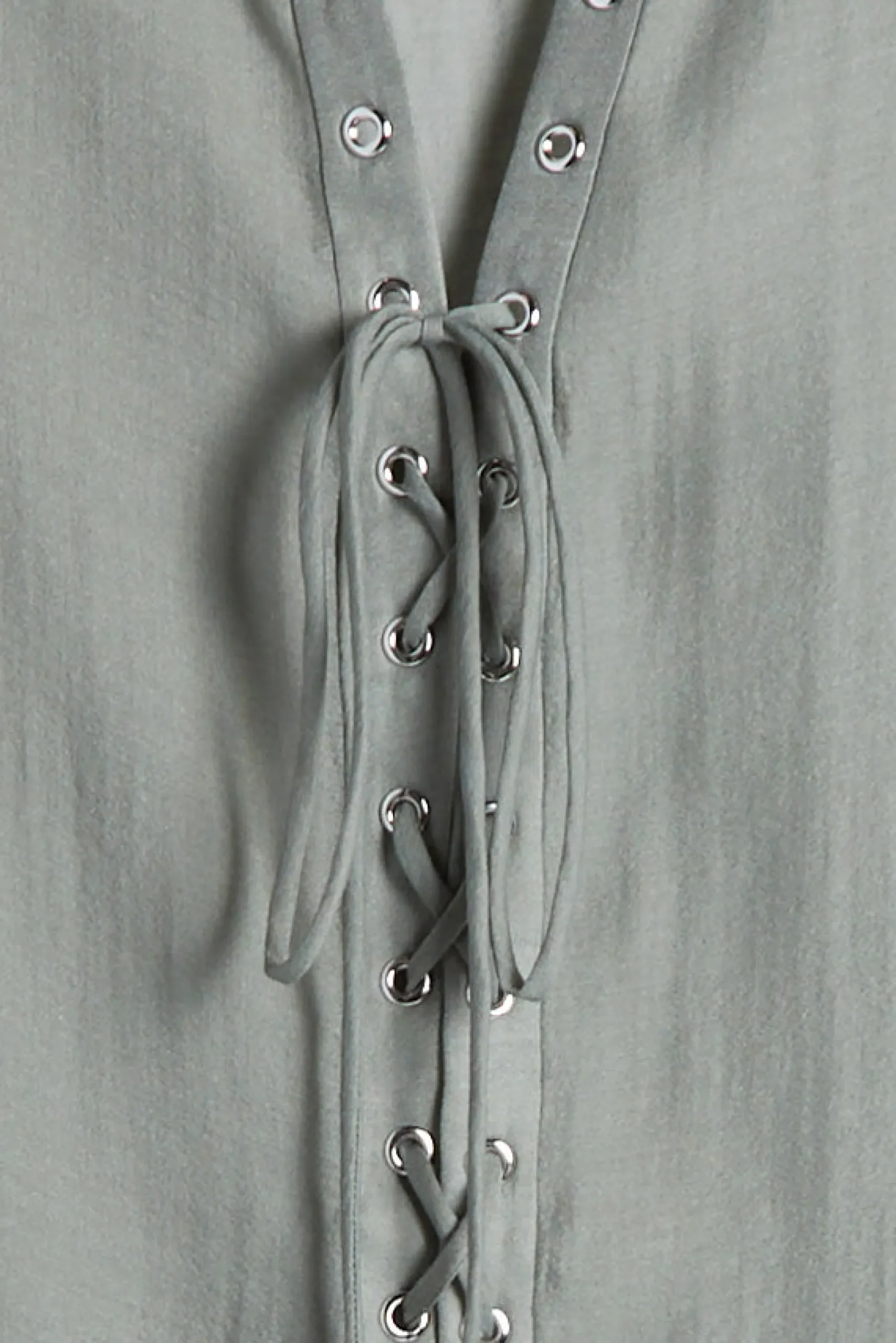 LACE-UP CHIFFON BLOUSE