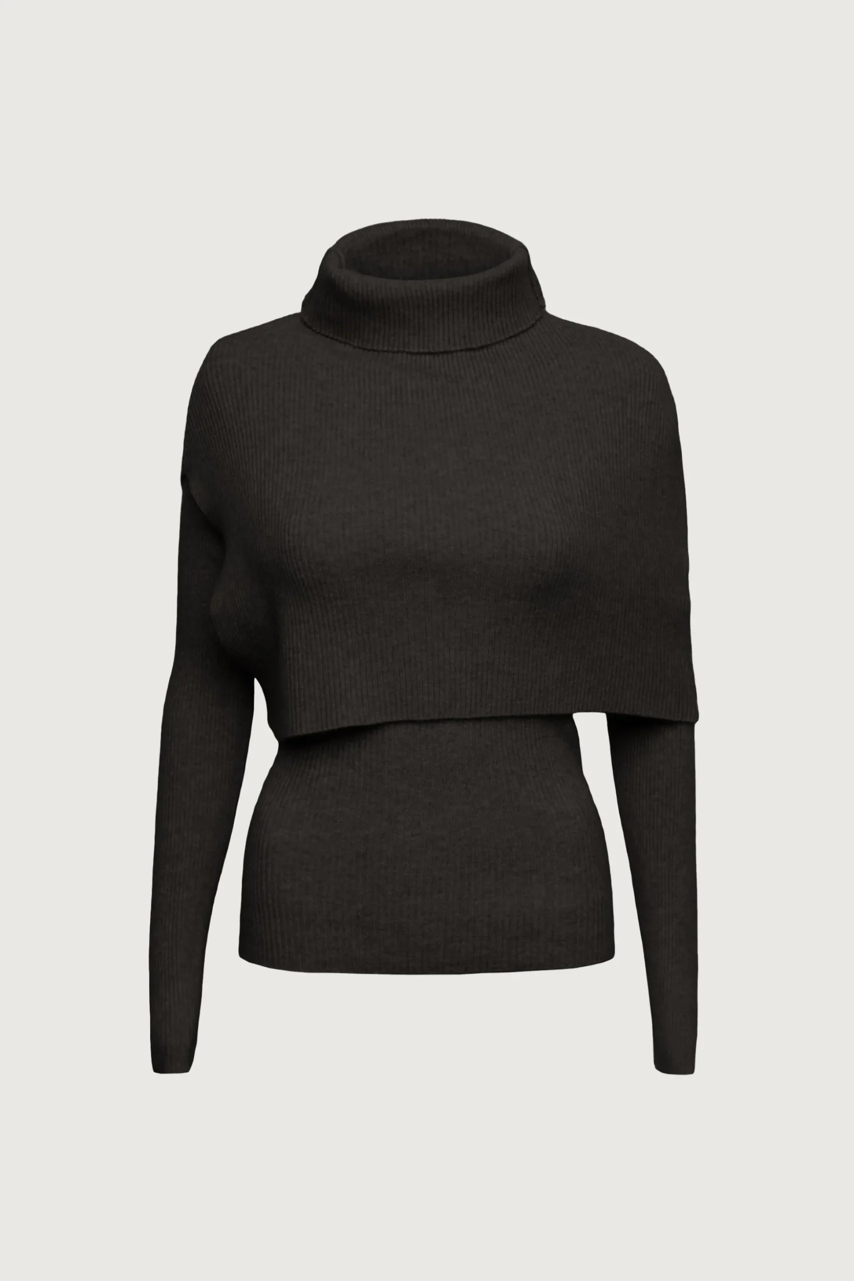 LAYERED KNIT TOP SHAWL SET