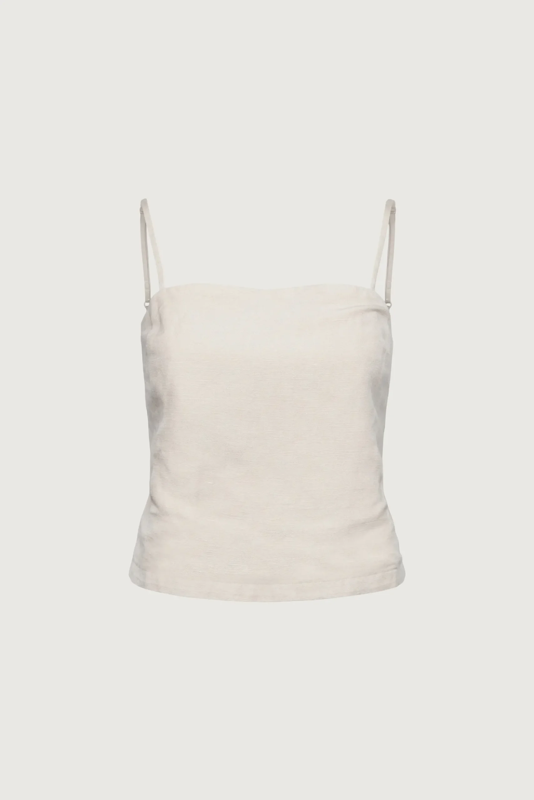 LINEN BLEND OPEN BACK TANK TOP