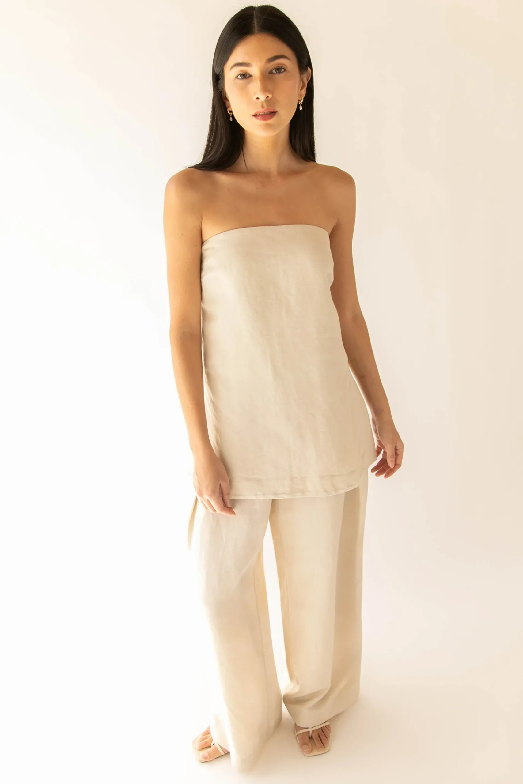 LINEN BLEND TUBE TOP