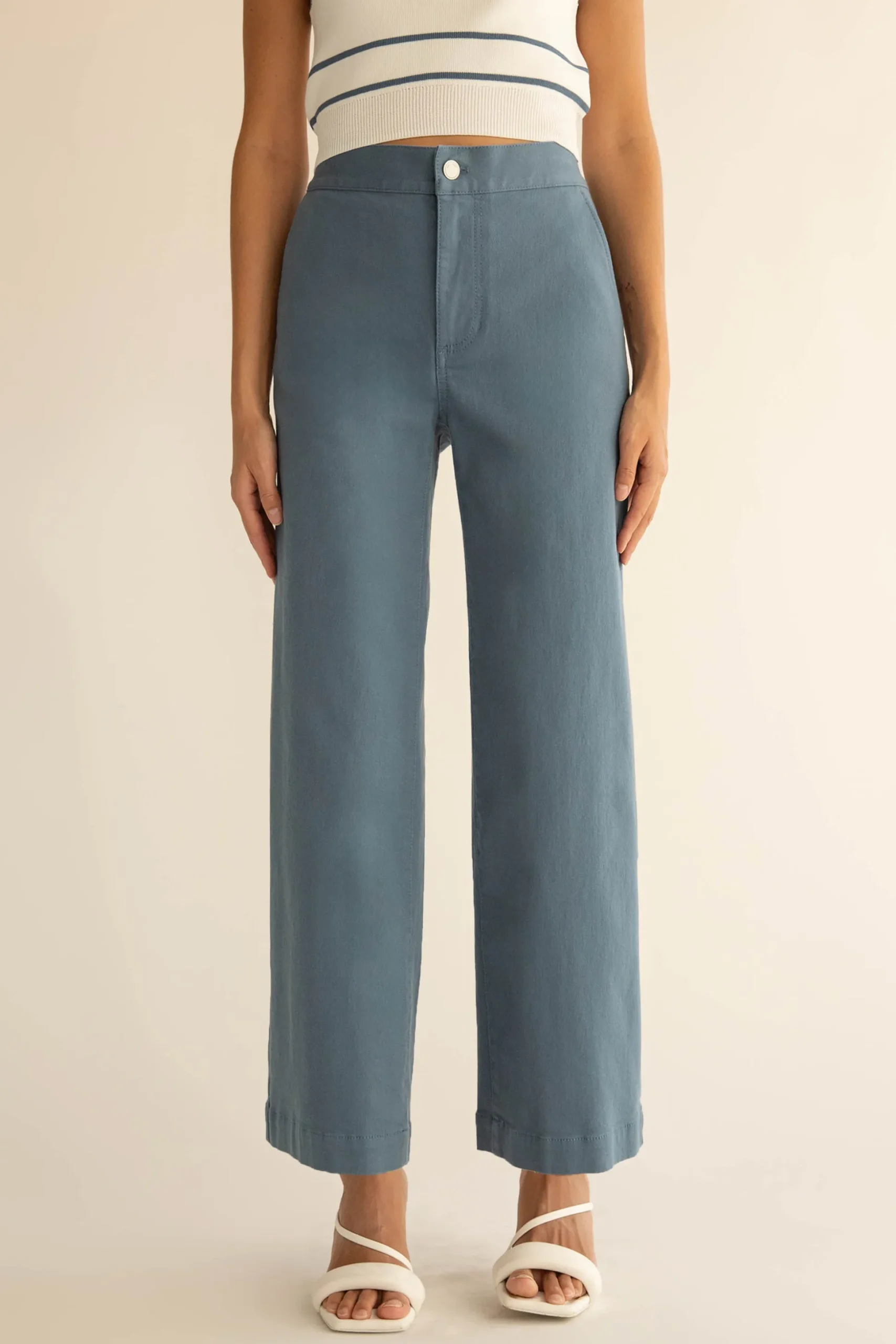 LONG LENGTH 30" TWILL WIDE LEG PANT