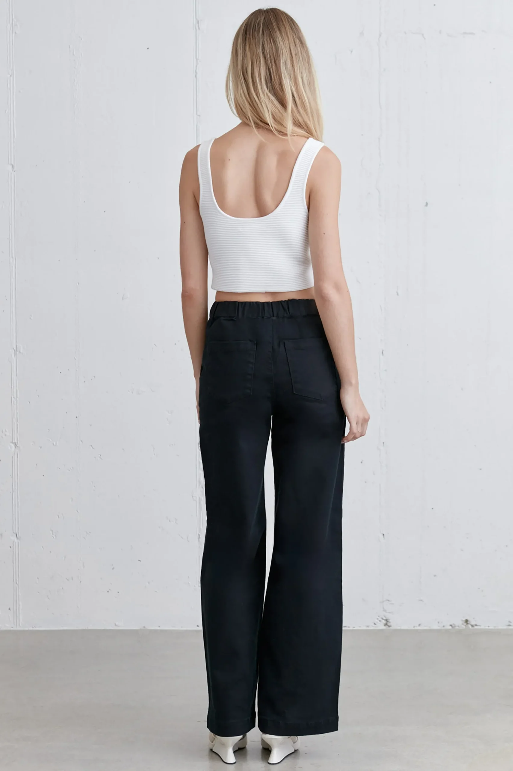 LONG LENGTH 30" TWILL WIDE LEG PANT