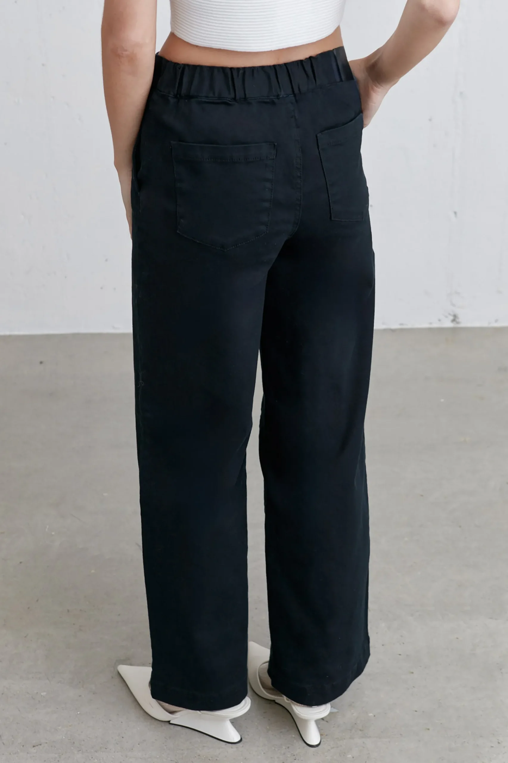 LONG LENGTH 30" TWILL WIDE LEG PANT
