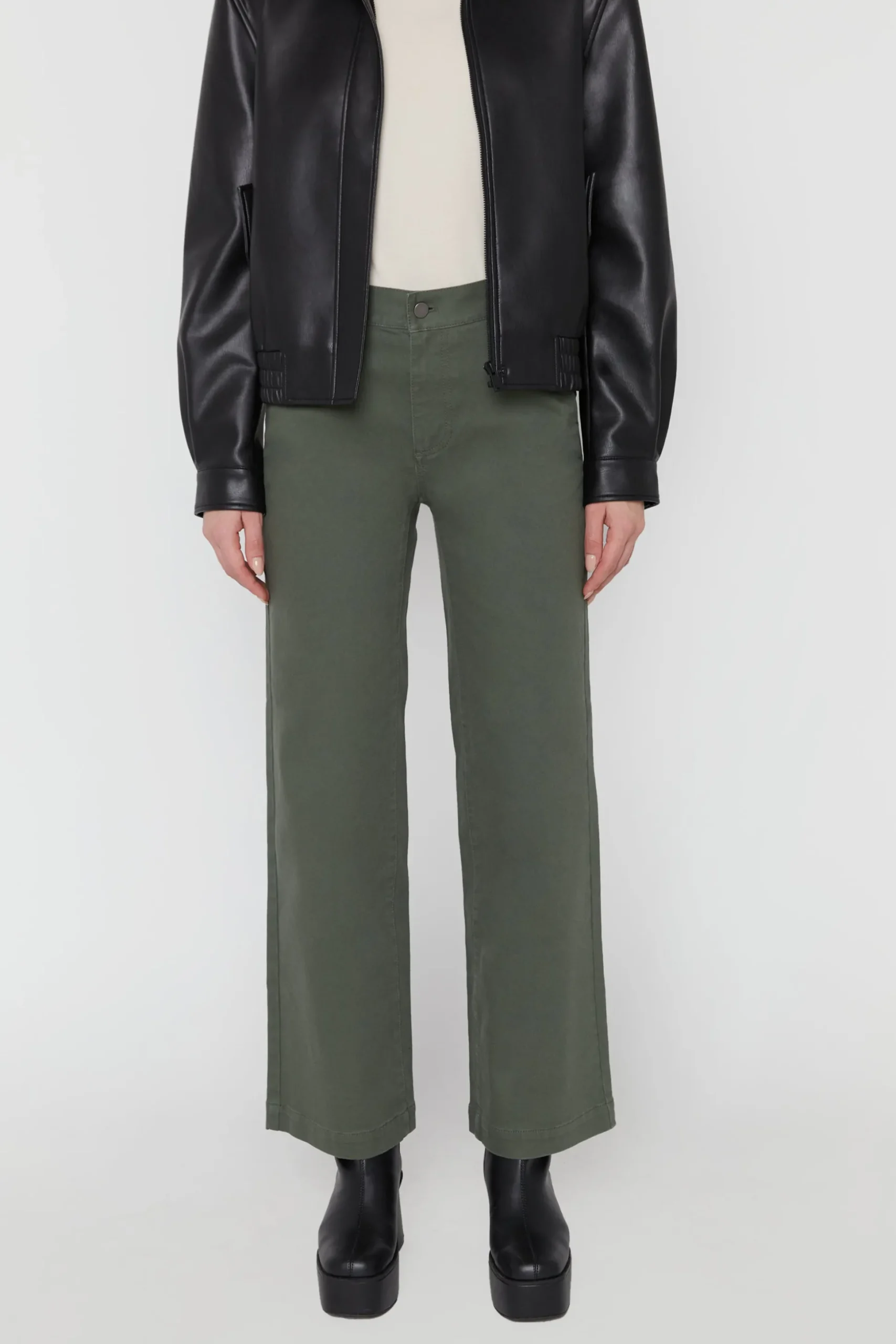 LONG LENGTH 30" TWILL WIDE LEG PANT