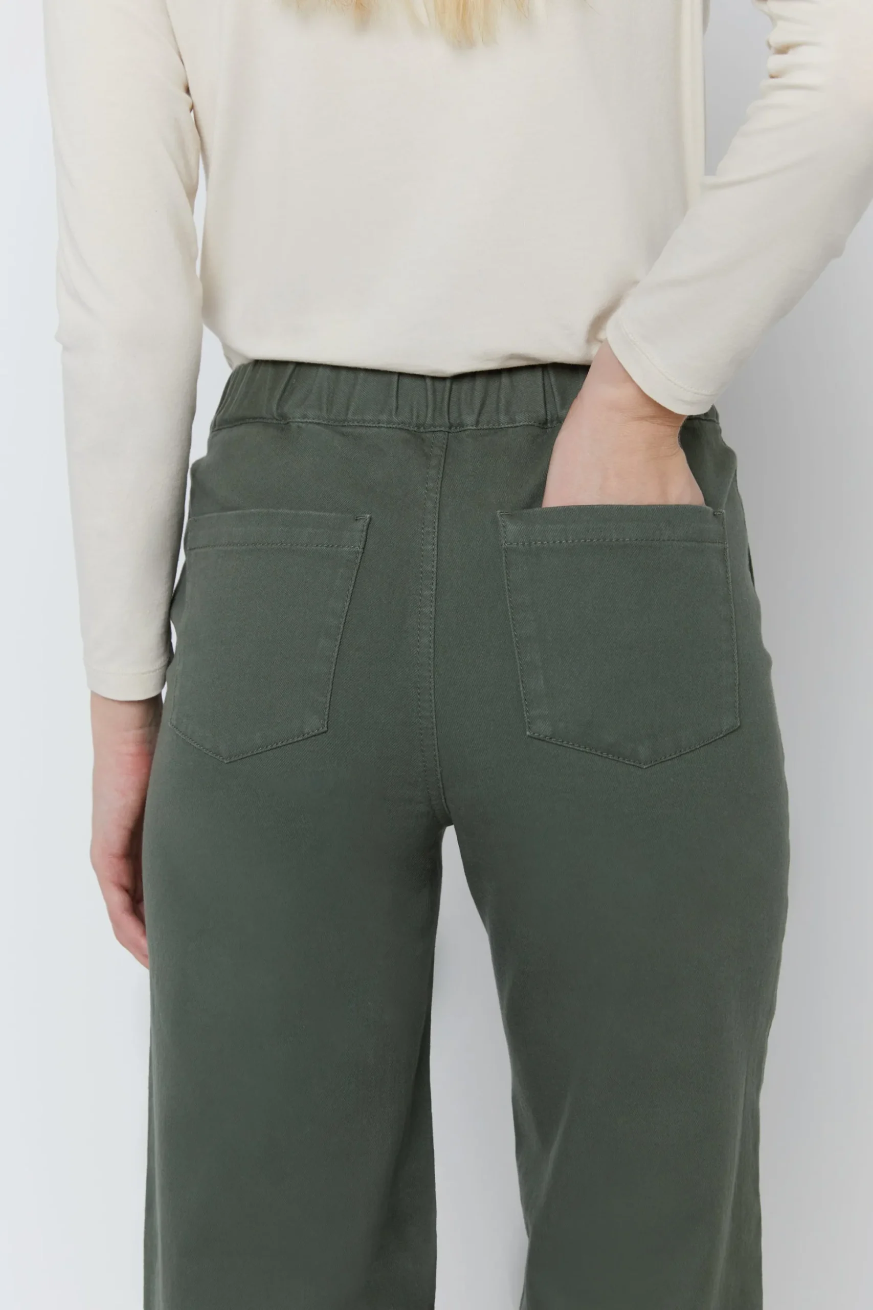 LONG LENGTH 30" TWILL WIDE LEG PANT
